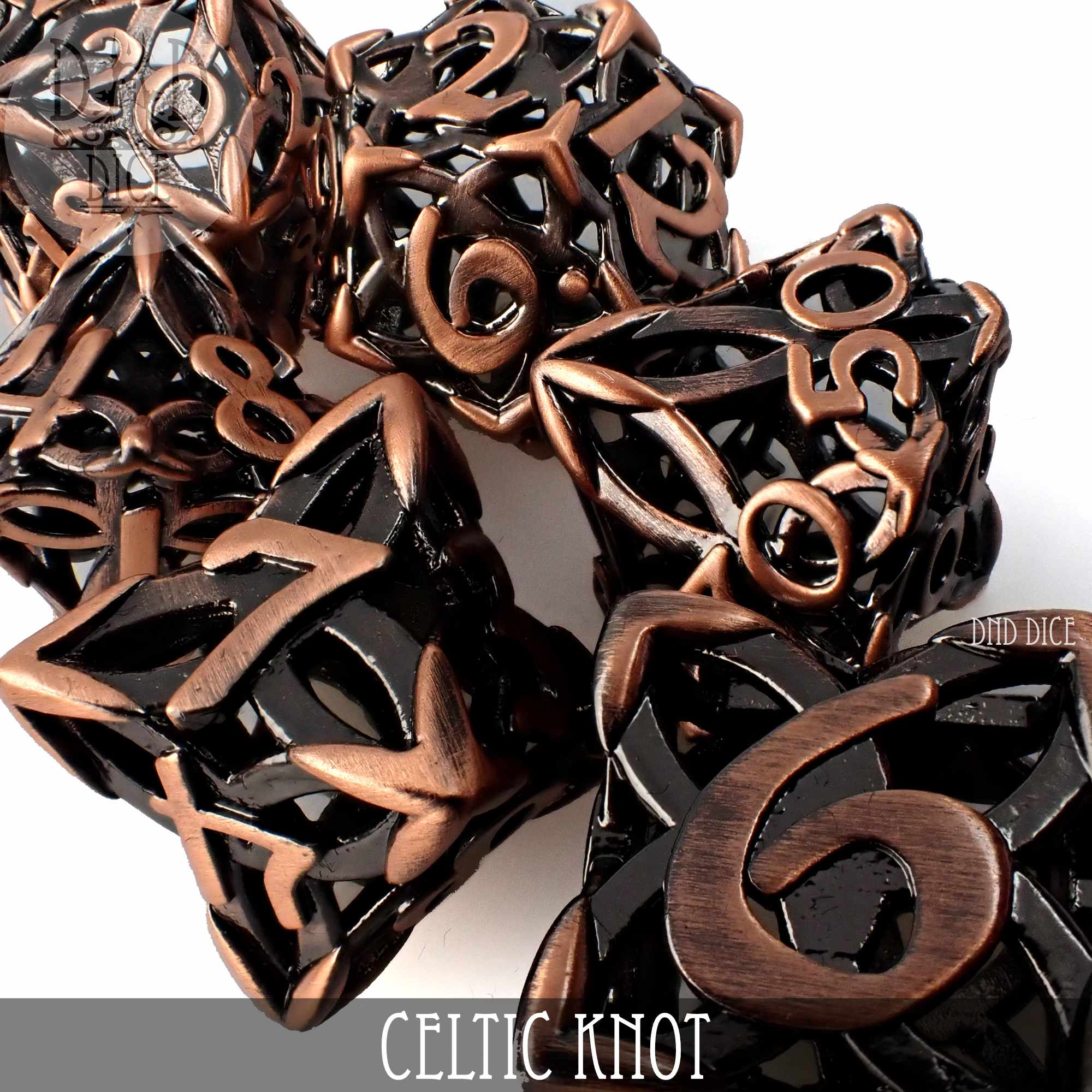 Celtic Knot Metal Dice Set (Gift Box) - Bards & Cards