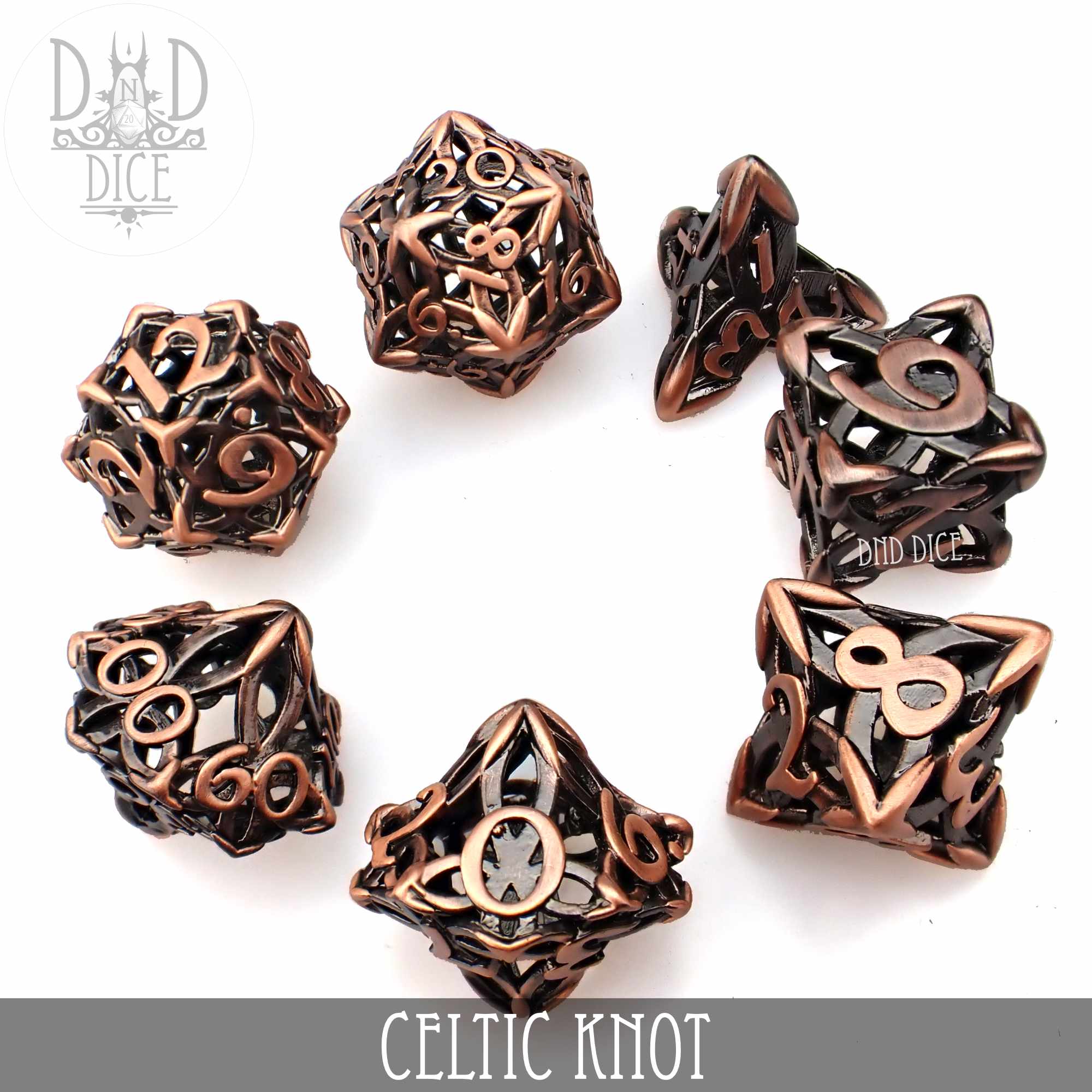 Celtic Knot Metal Dice Set (Gift Box) - Bards & Cards