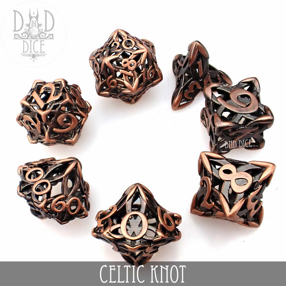 Celtic Knot Metal Dice Set (Gift Box) - Bards & Cards