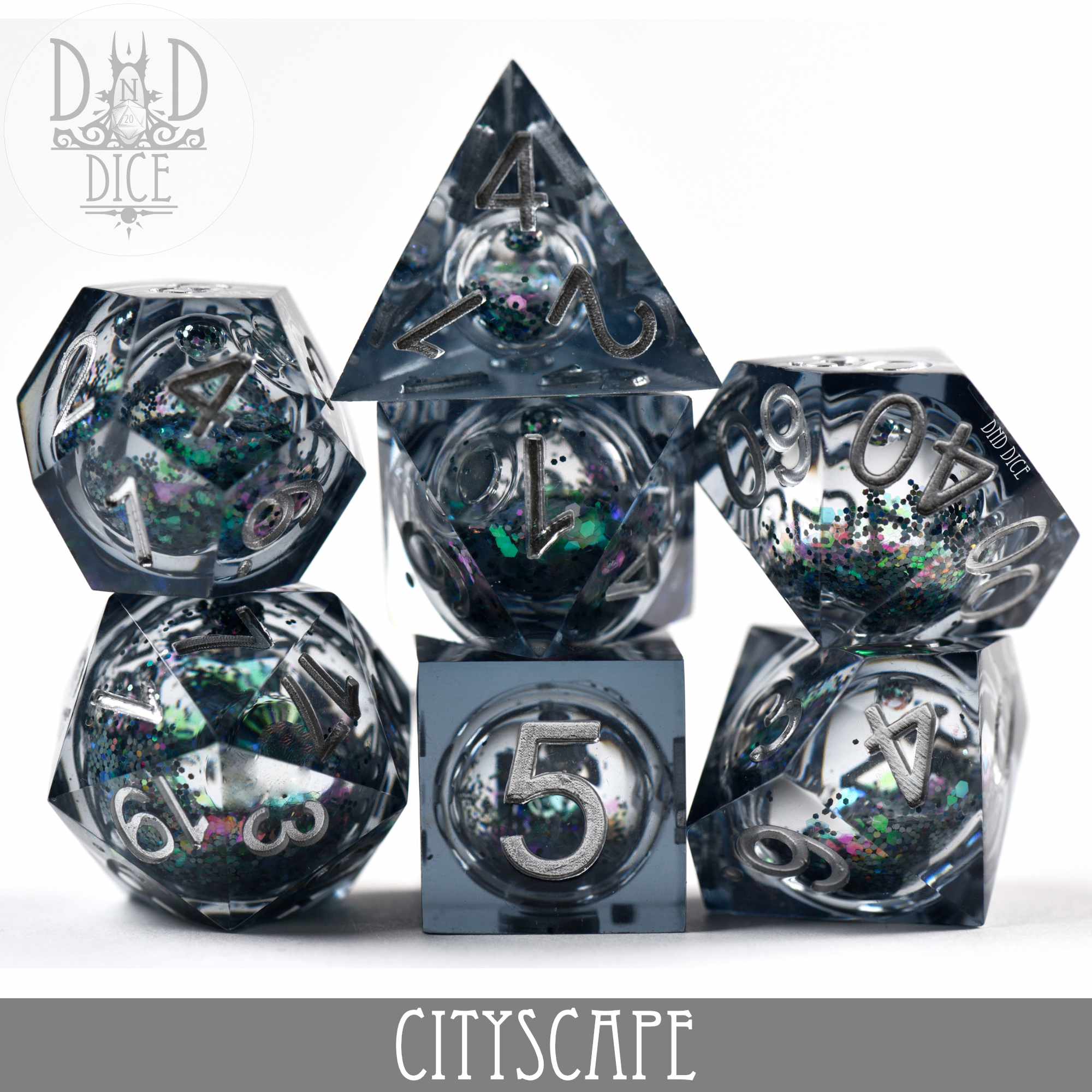 Cityscape Liquid Core Dice Set - Bards & Cards