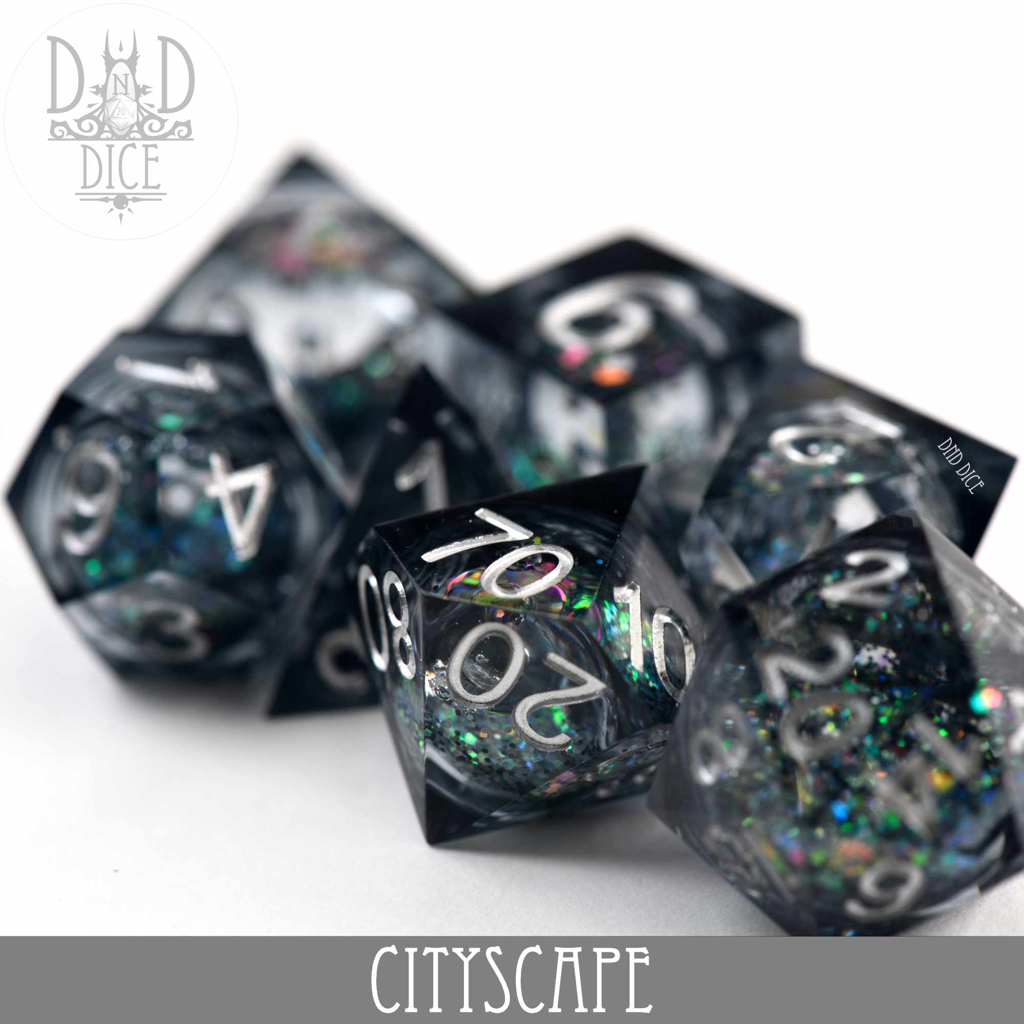 Cityscape Liquid Core Dice Set - Bards & Cards