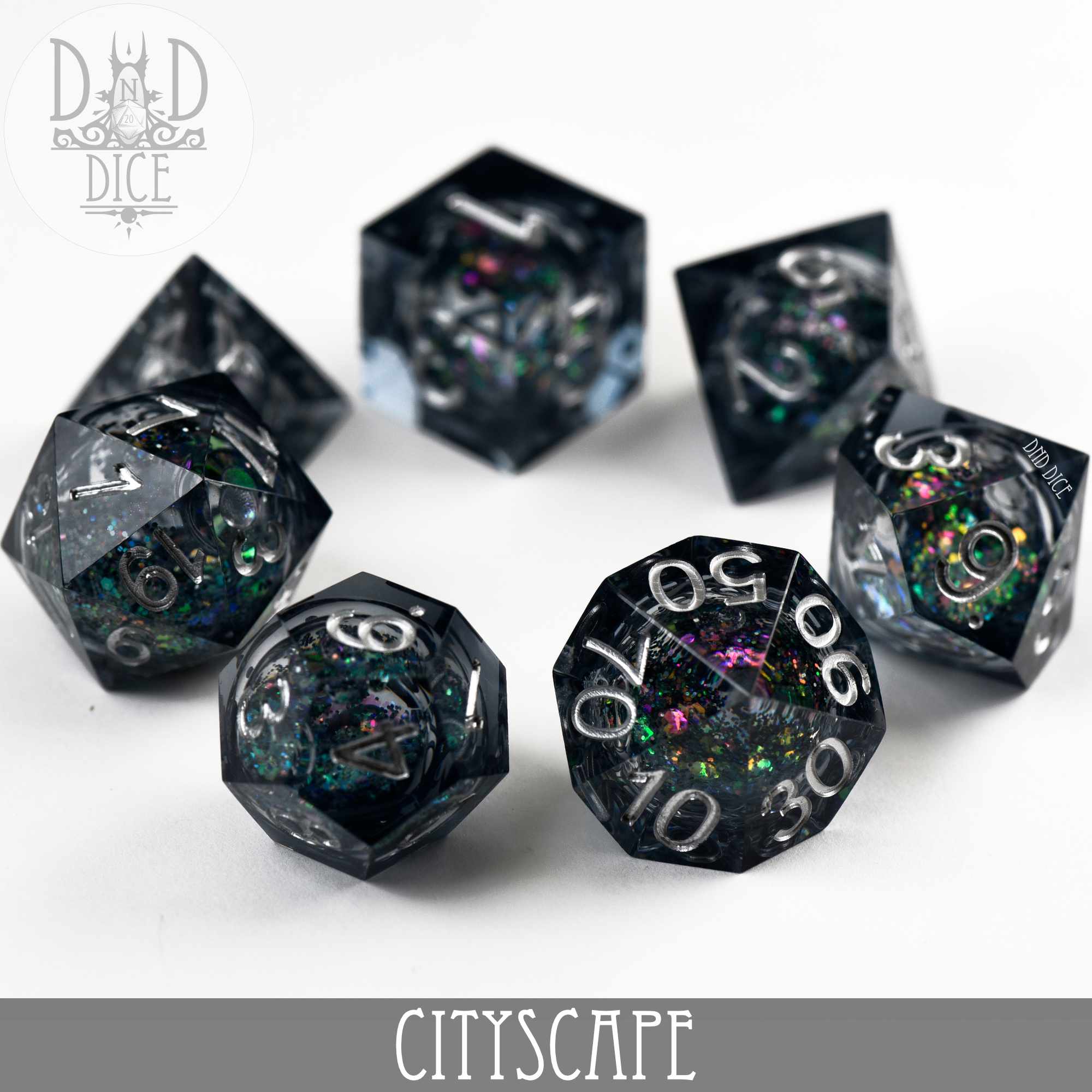 Cityscape Liquid Core Dice Set - Bards & Cards