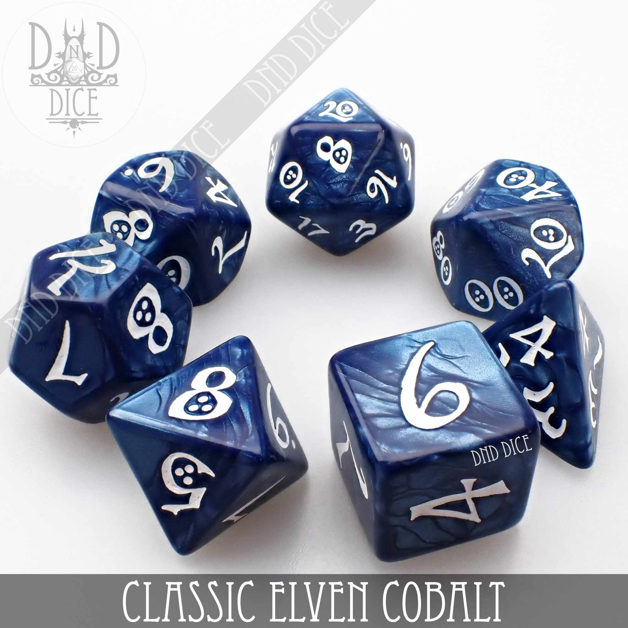 Classic Cobalt Dice Set - Bards & Cards