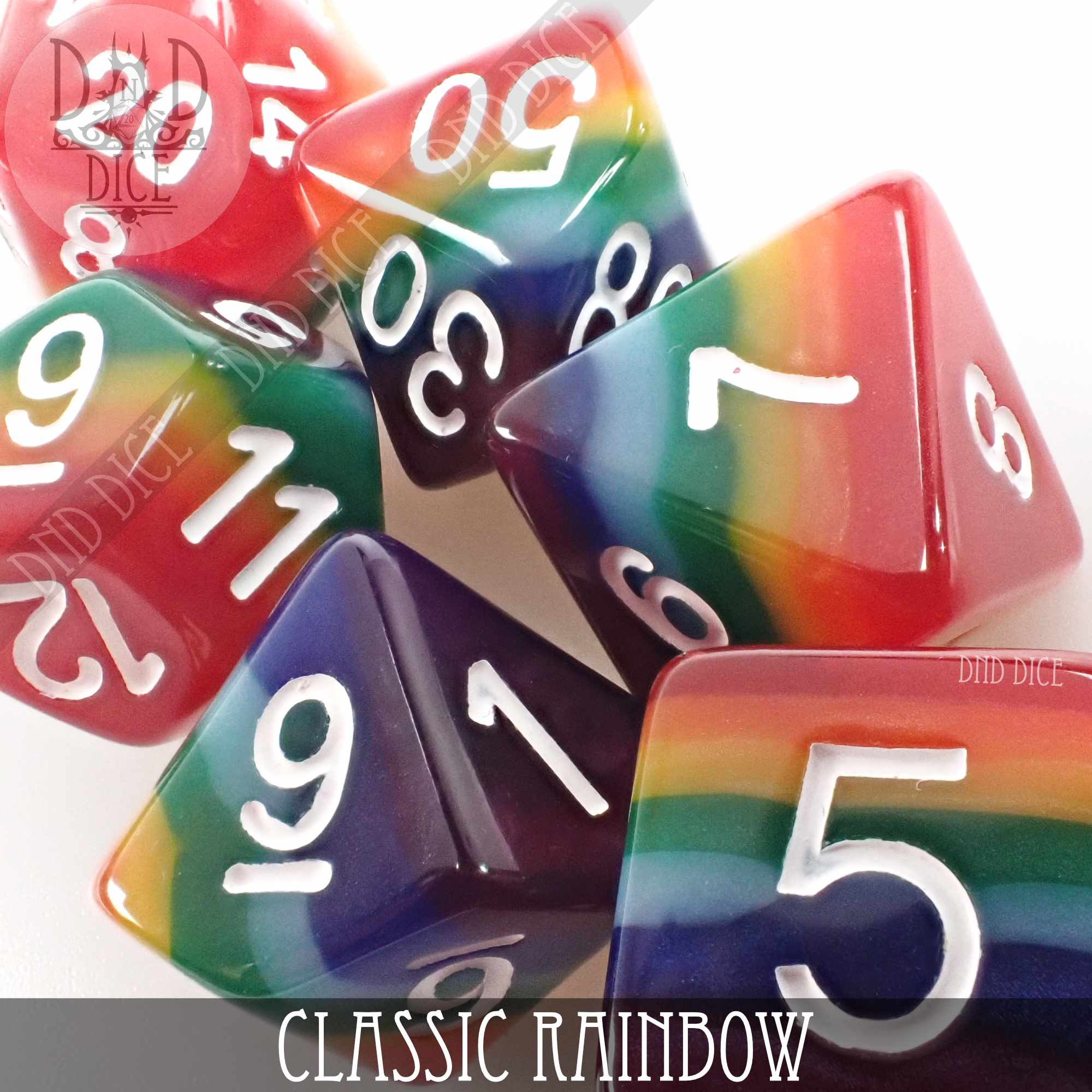 Classic Rainbow Dice Set - Bards & Cards