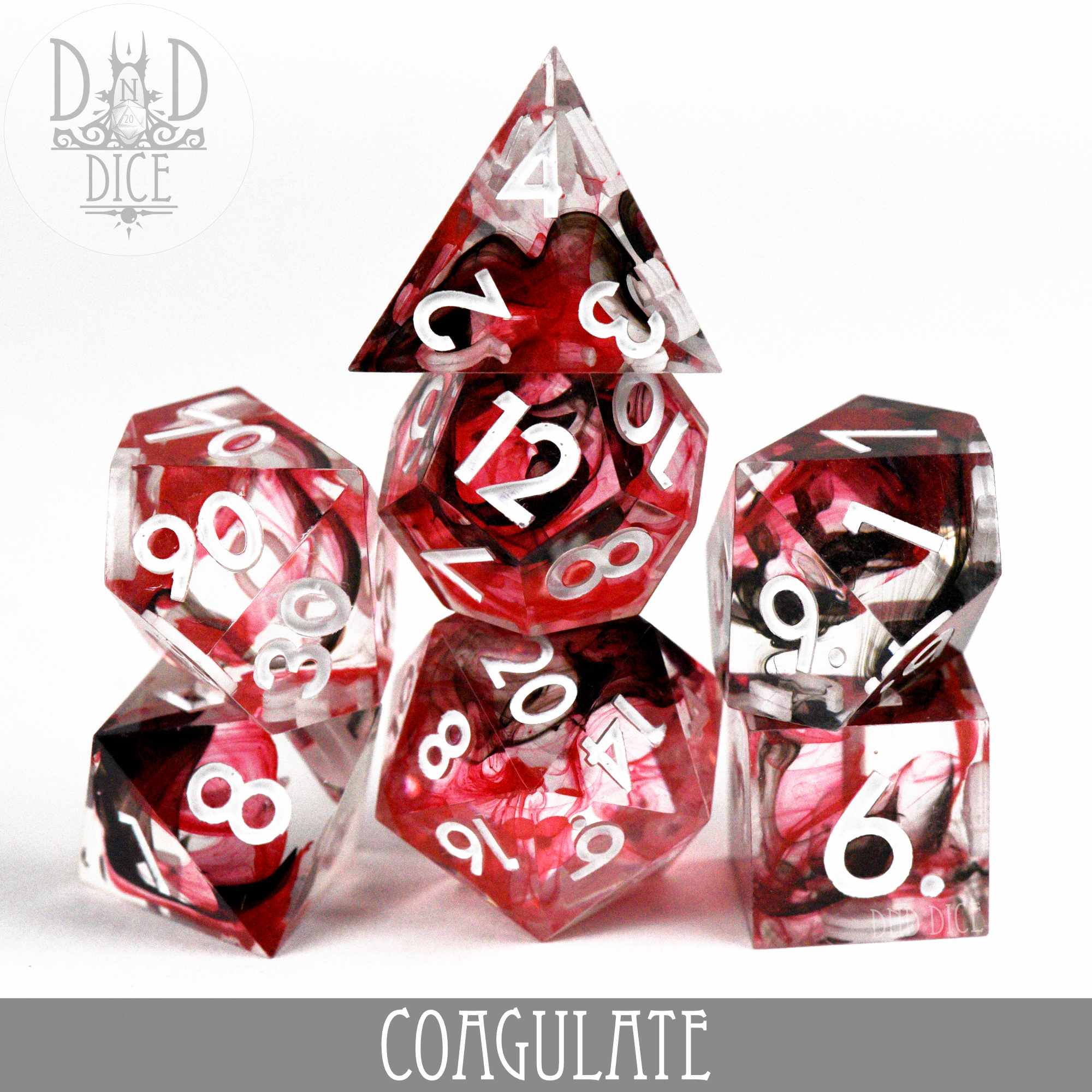 Coagulate Handmade Dice Set - Bards & Cards