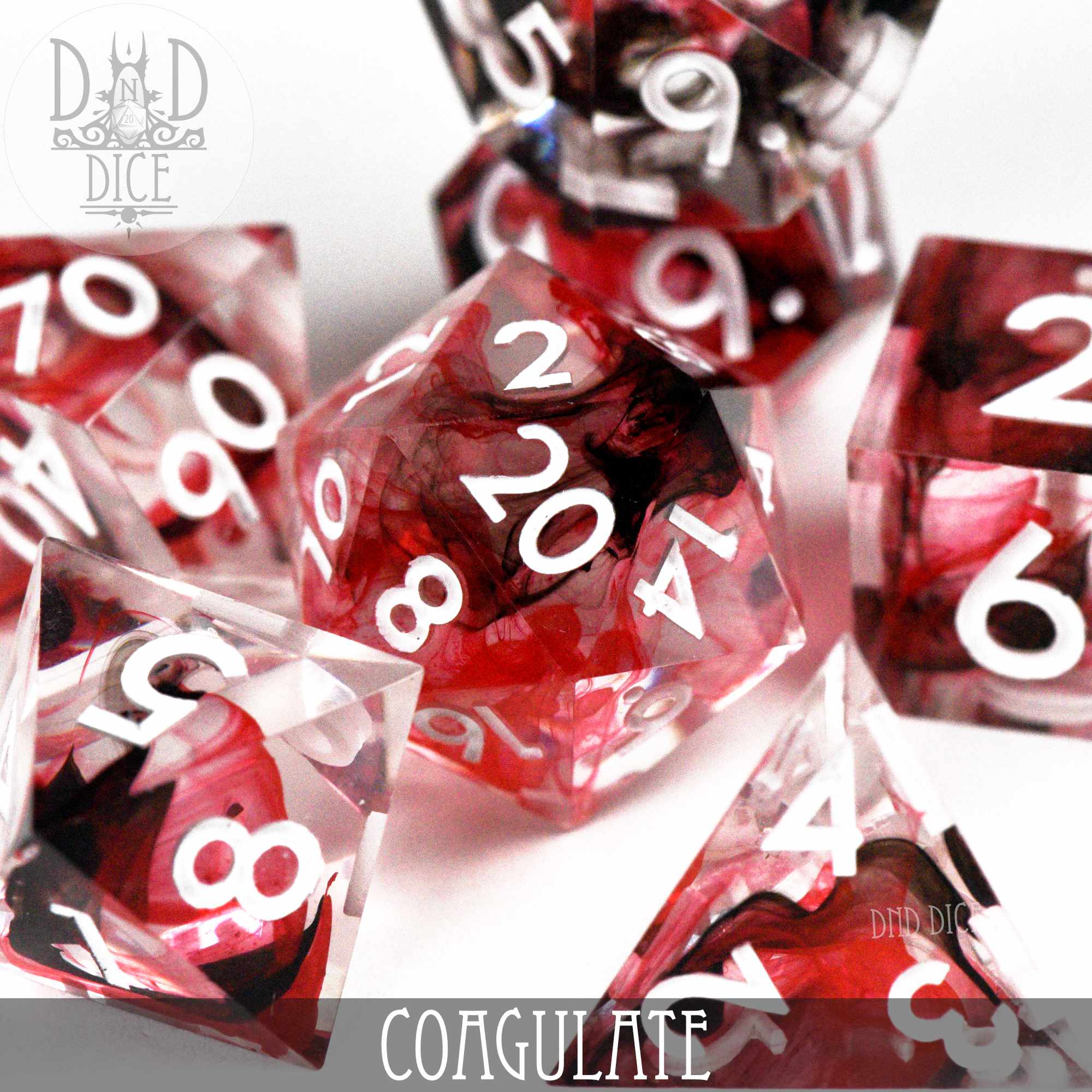 Coagulate Handmade Dice Set - Bards & Cards