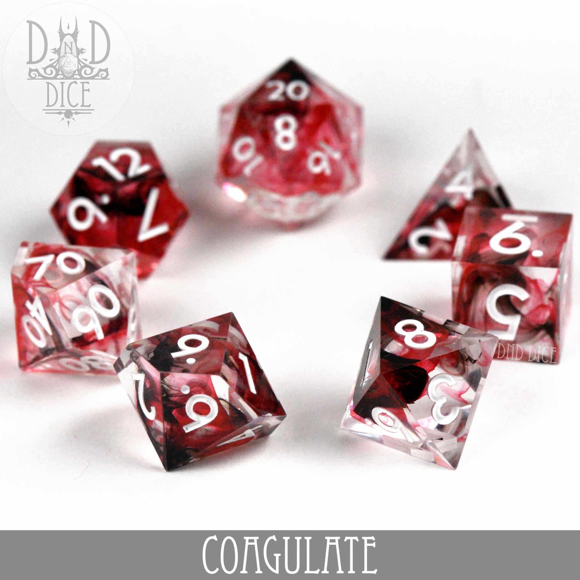 Coagulate Handmade Dice Set - Bards & Cards