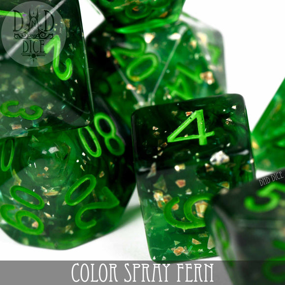 Color Spray Fern Dice Set - Bards & Cards