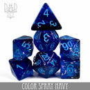 Color Spray Navy Dice Set - Bards & Cards
