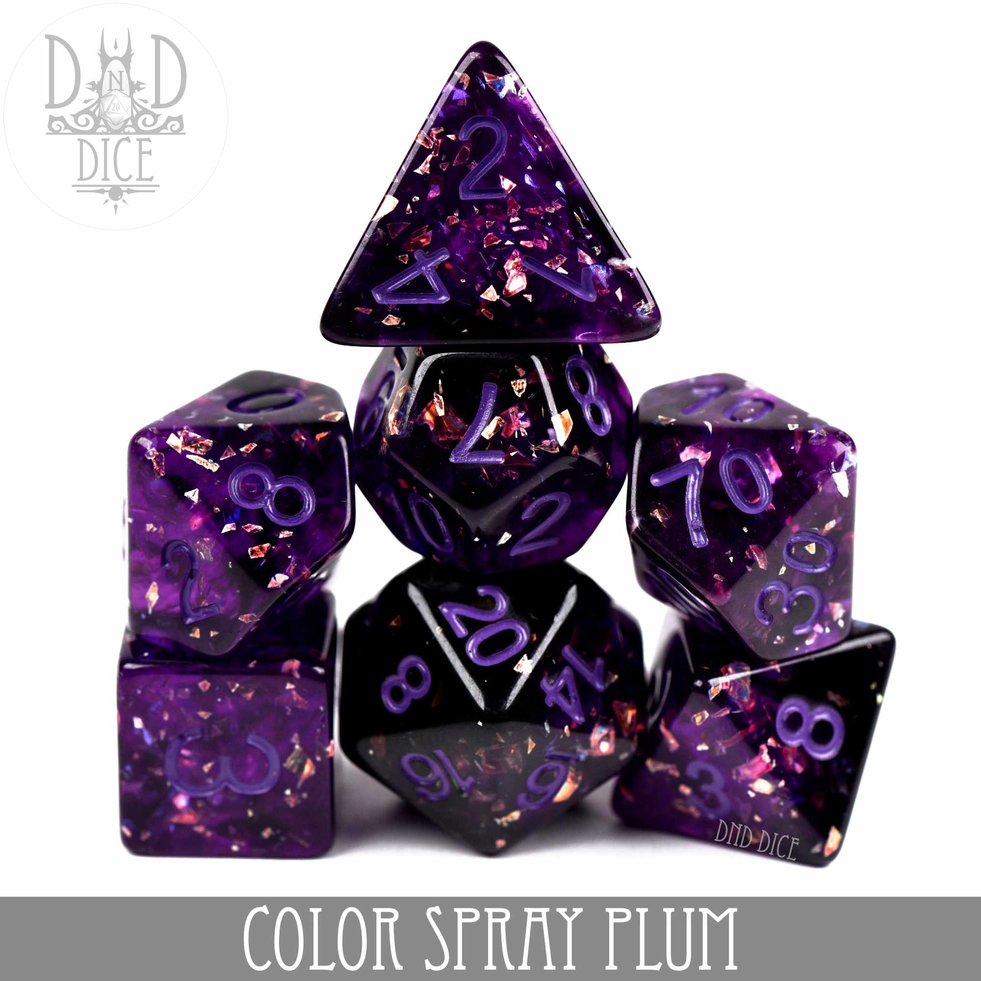 Color Spray Plum Dice Set - Bards & Cards