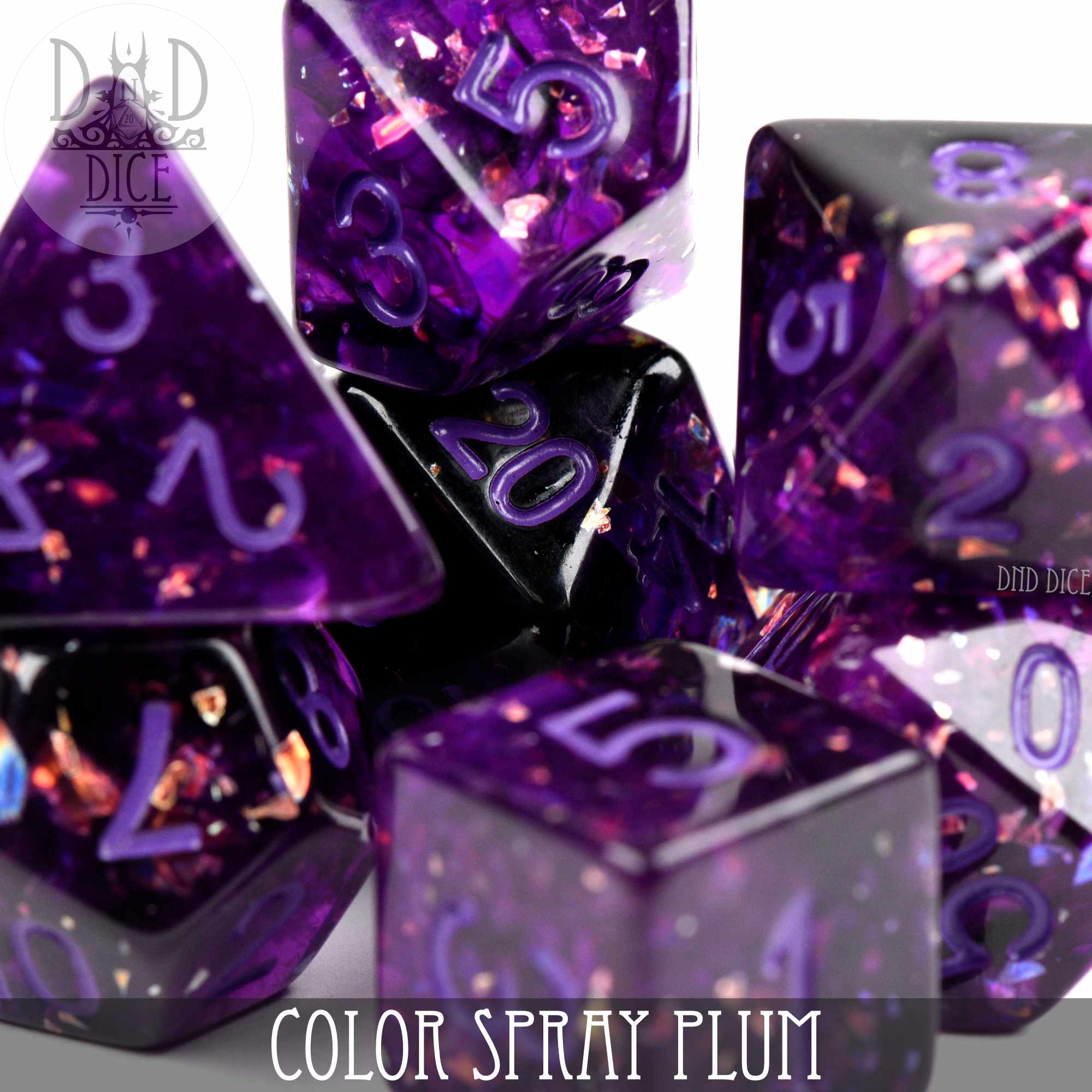 Color Spray Plum Dice Set - Bards & Cards