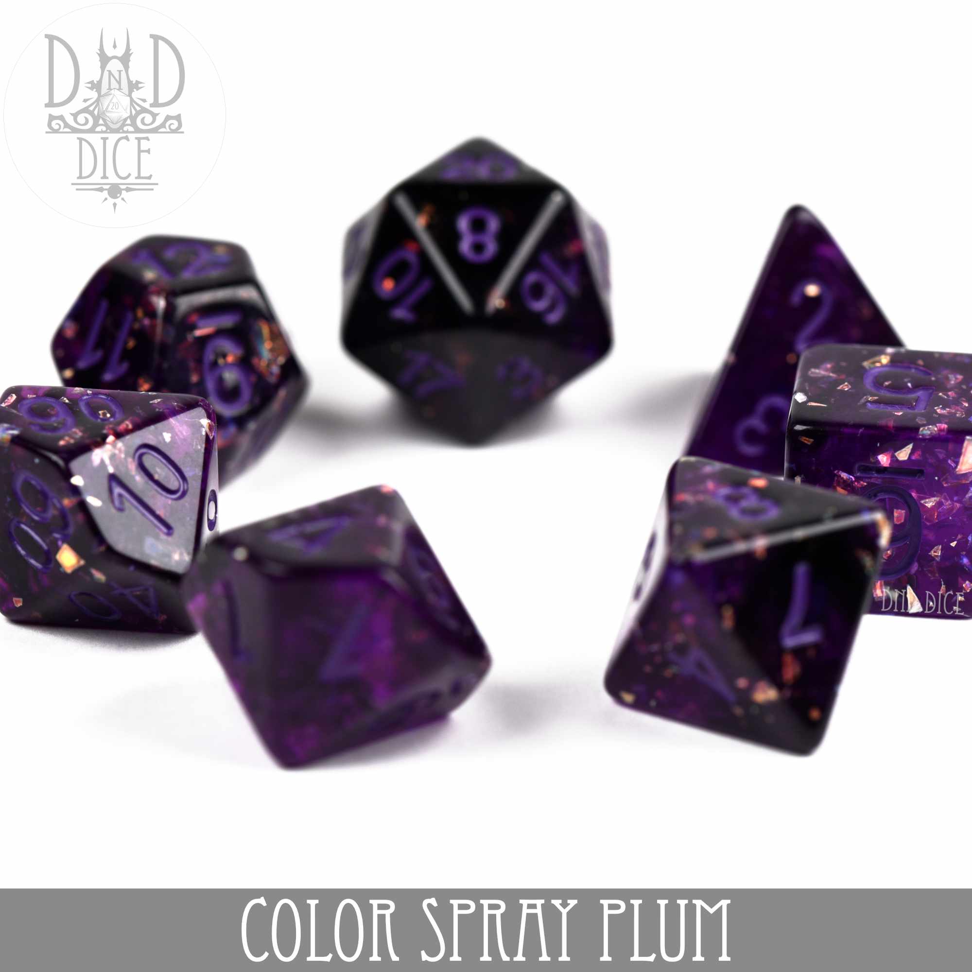 Color Spray Plum Dice Set - Bards & Cards