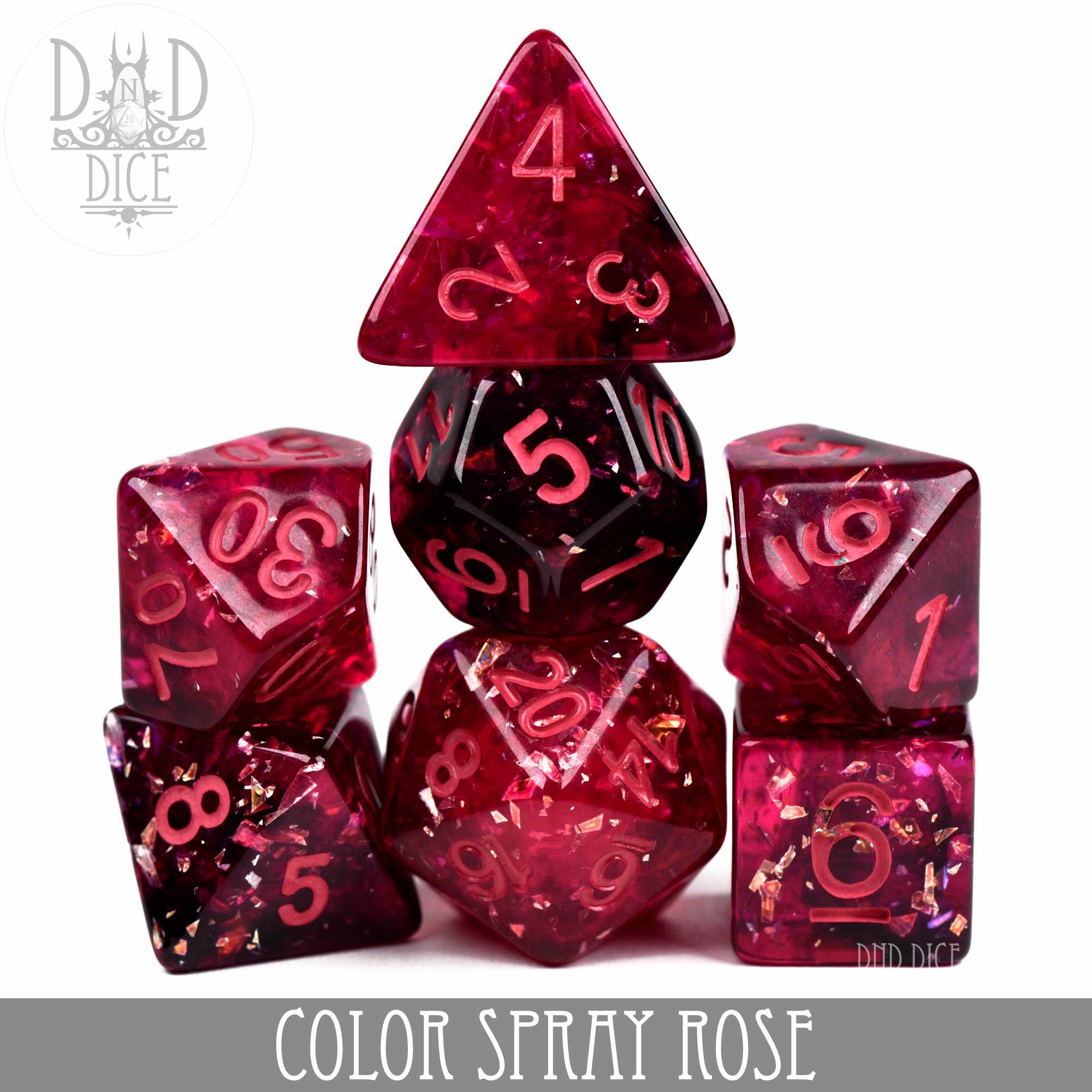 Color Spray Rose Dice Set - Bards & Cards