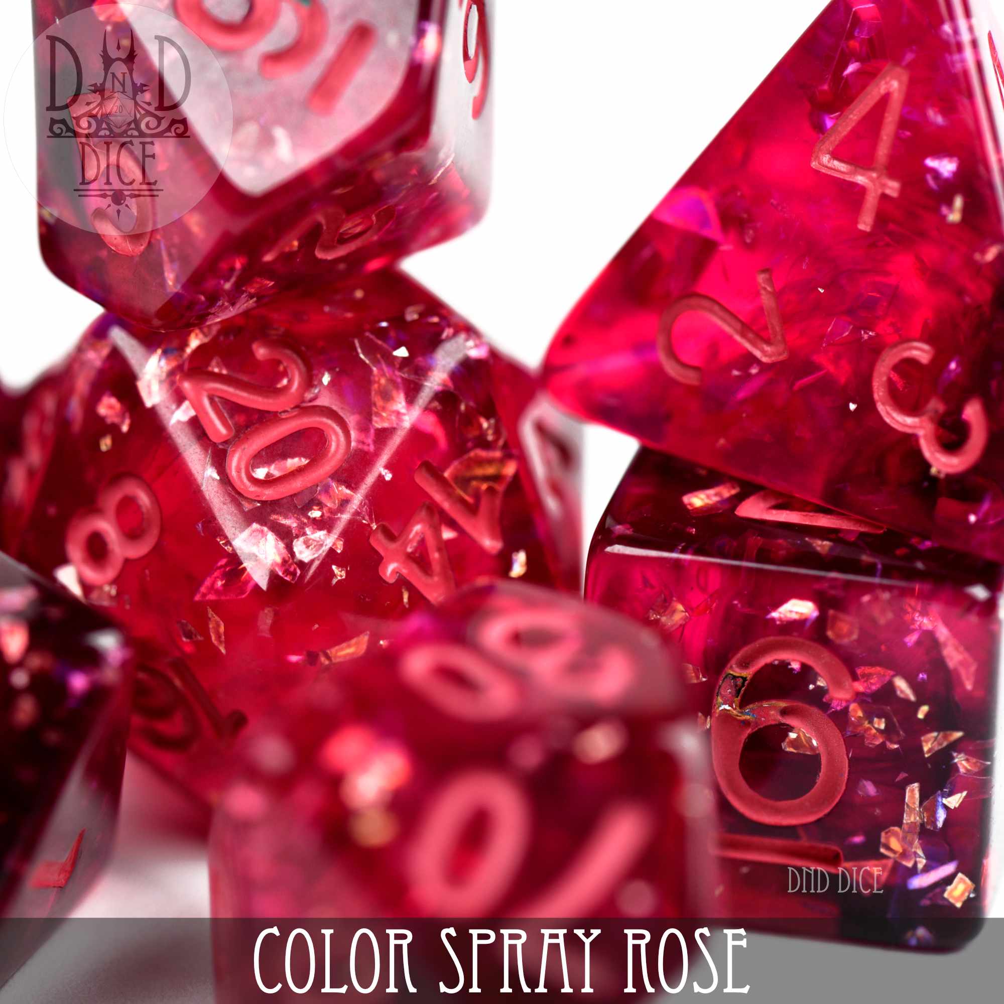 Color Spray Rose Dice Set - Bards & Cards