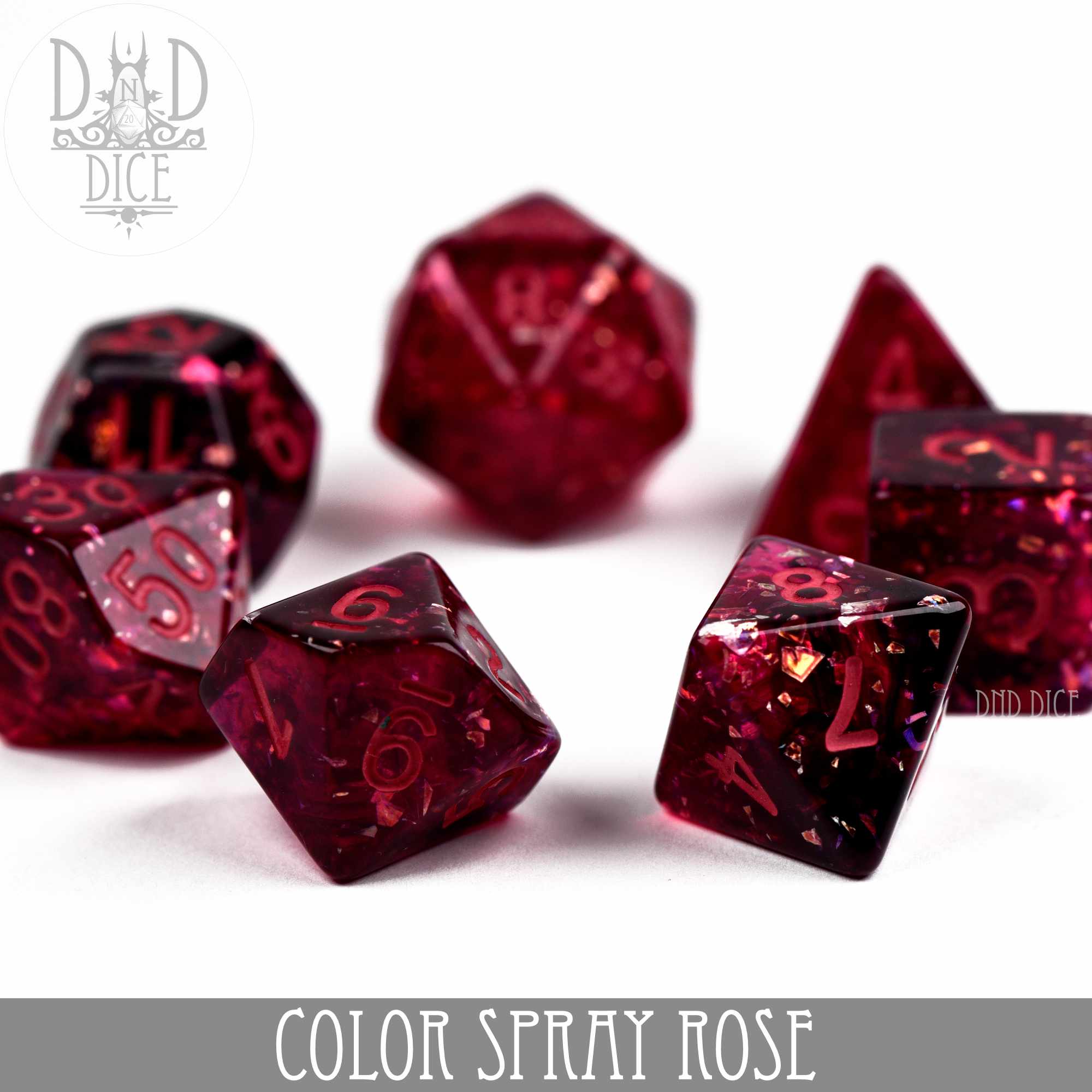 Color Spray Rose Dice Set - Bards & Cards