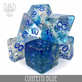 Confetti Blue Dice Set - Bards & Cards