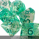Confetti Green Dice Set - Bards & Cards