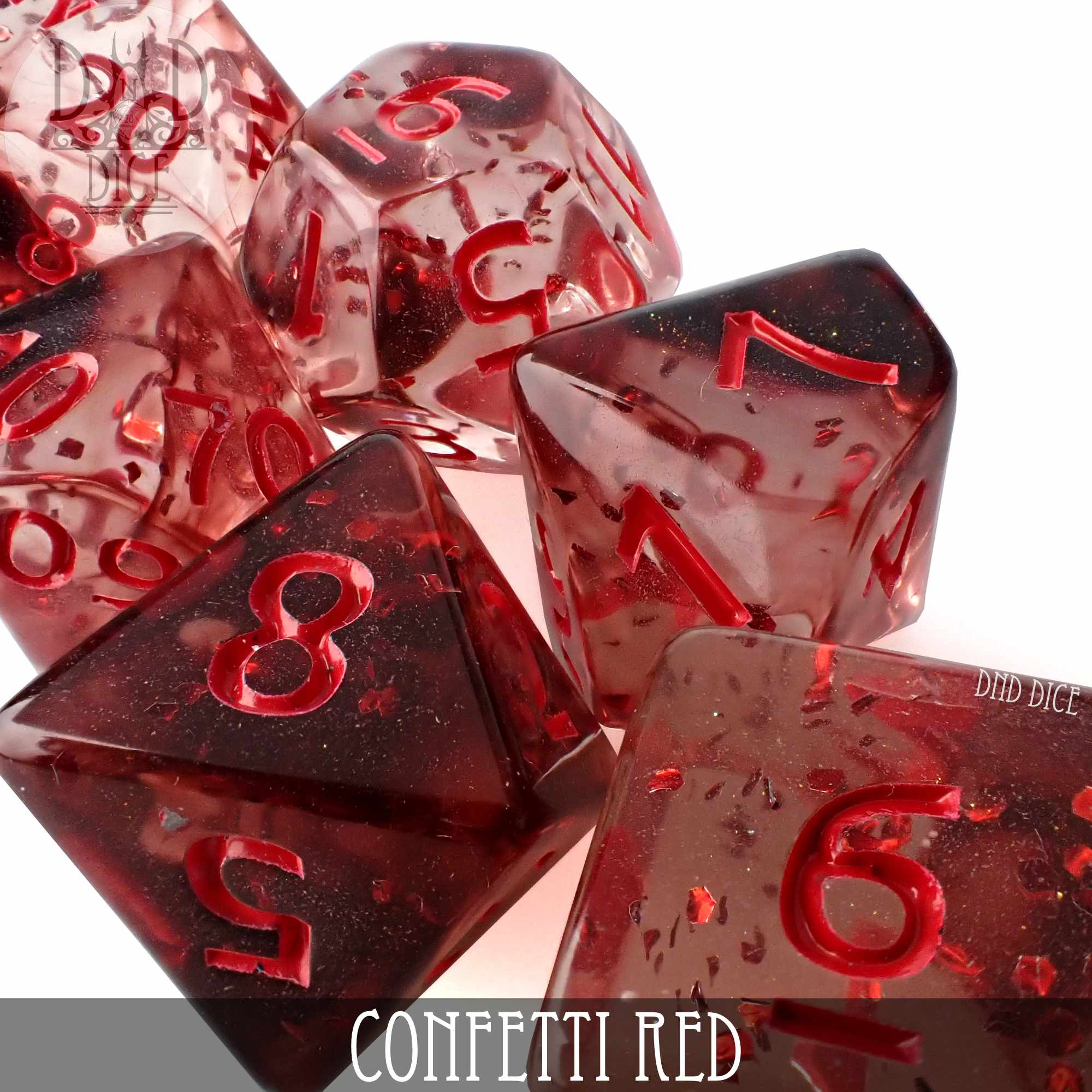 Confetti Red Dice Set - Bards & Cards