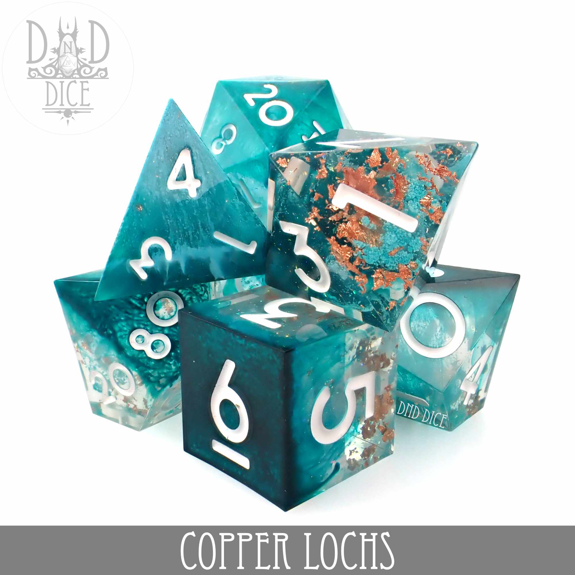 Copper Lochs Handmade Dice Set - Bards & Cards