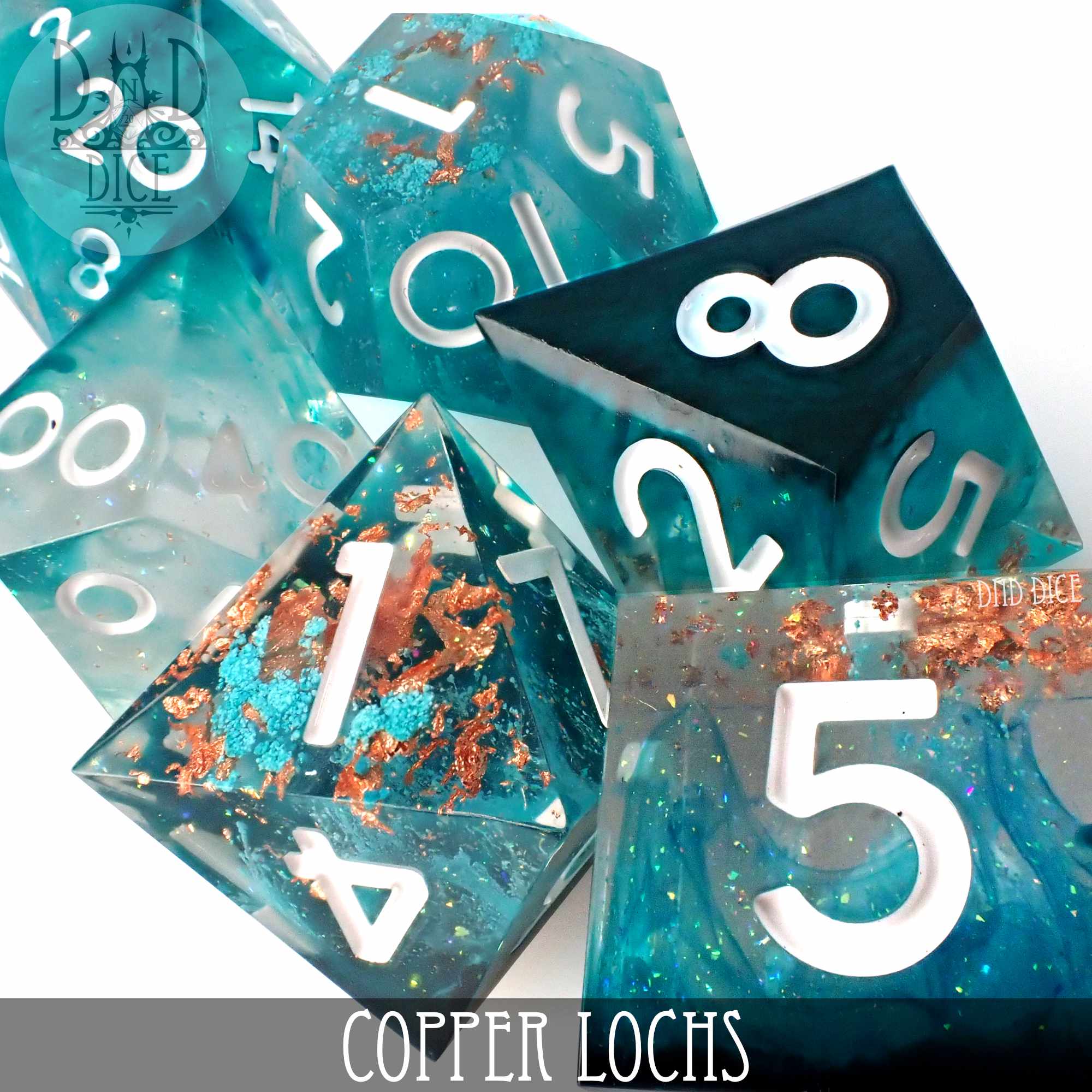 Copper Lochs Handmade Dice Set - Bards & Cards