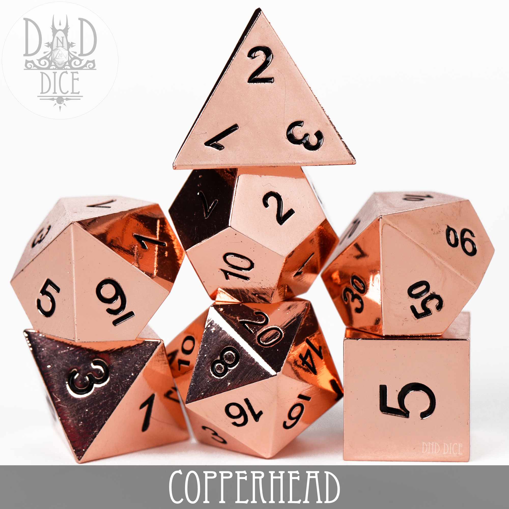 Copperhead Metal Dice Set - Bards & Cards