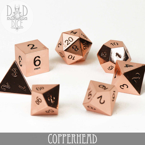Copperhead Metal Dice Set - Bards & Cards
