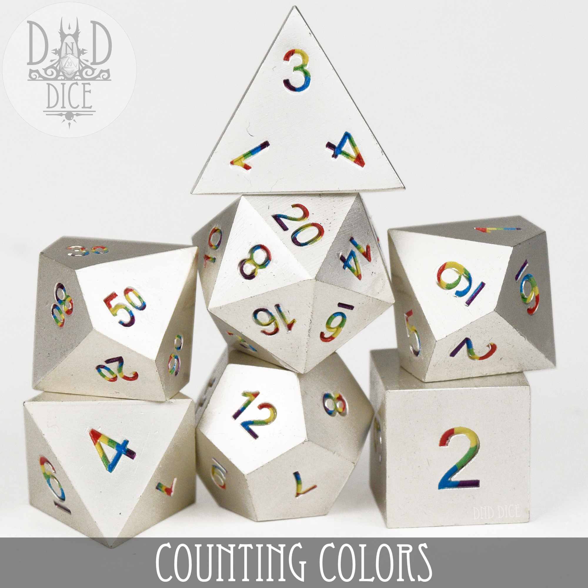 Counting Colors Metal Dice Set - Bards & Cards