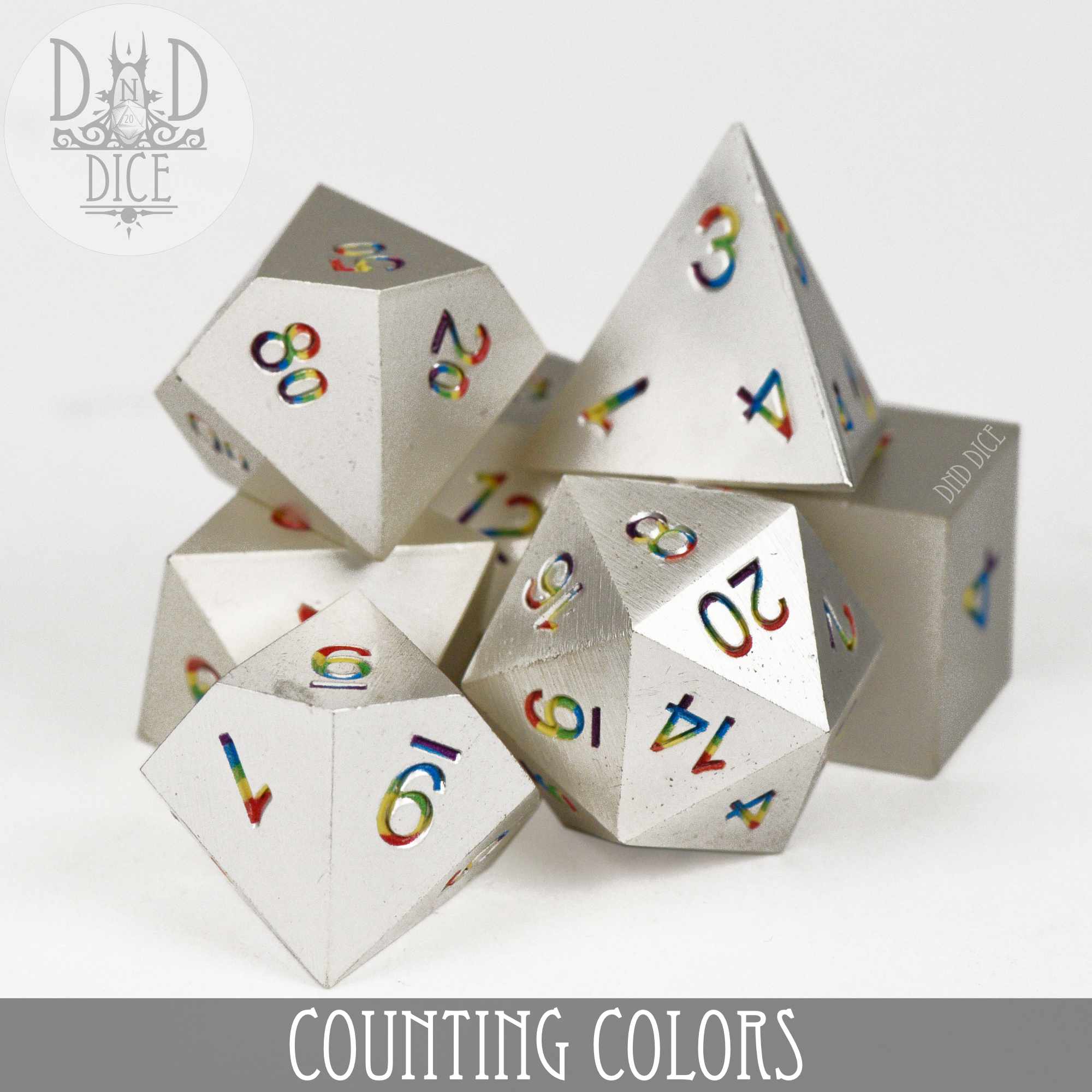 Counting Colors Metal Dice Set - Bards & Cards