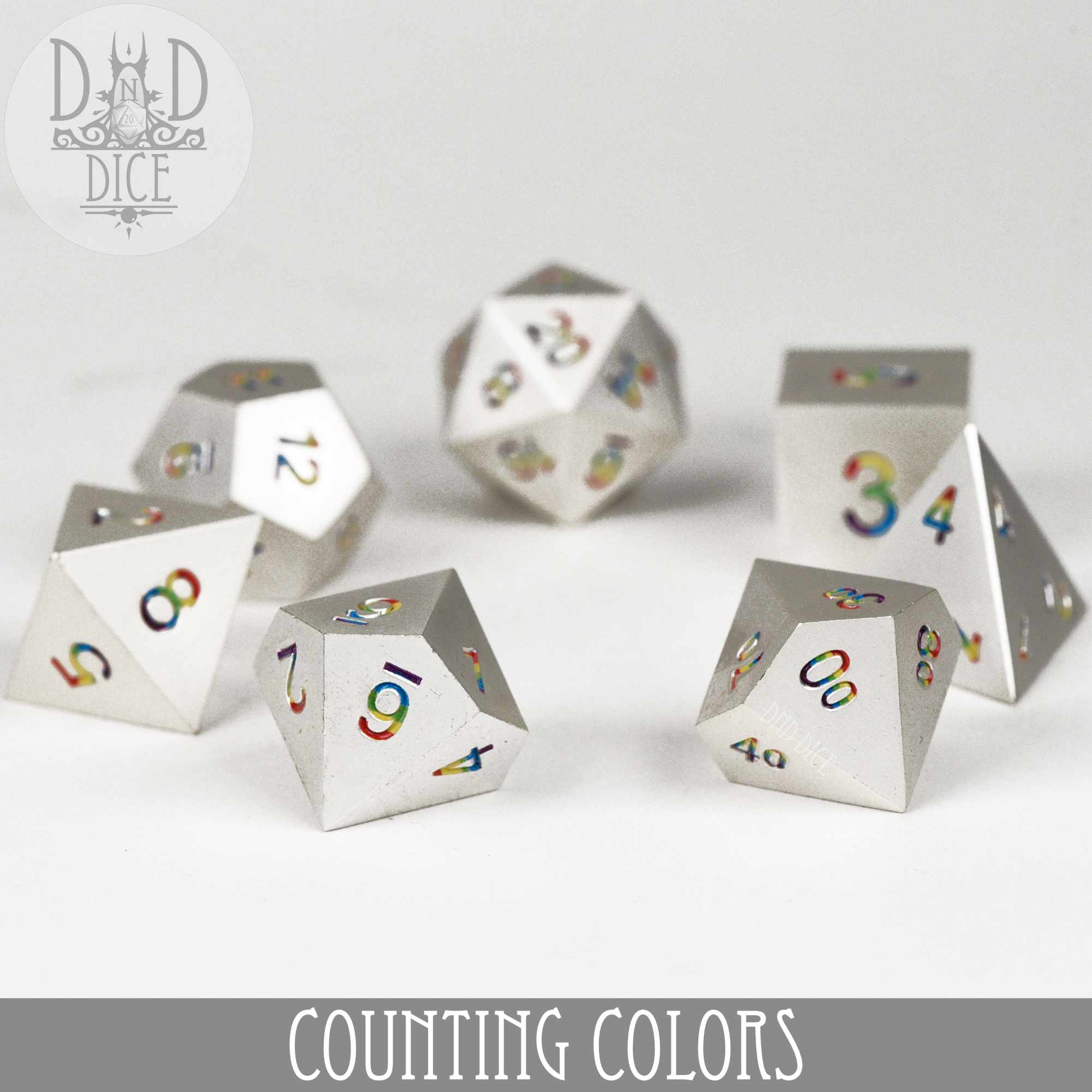 Counting Colors Metal Dice Set - Bards & Cards