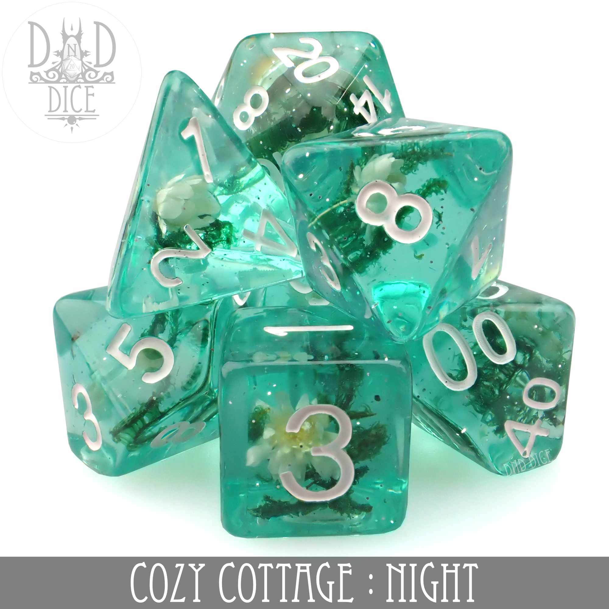 Cozy Cottage Night Dice Set - Bards & Cards