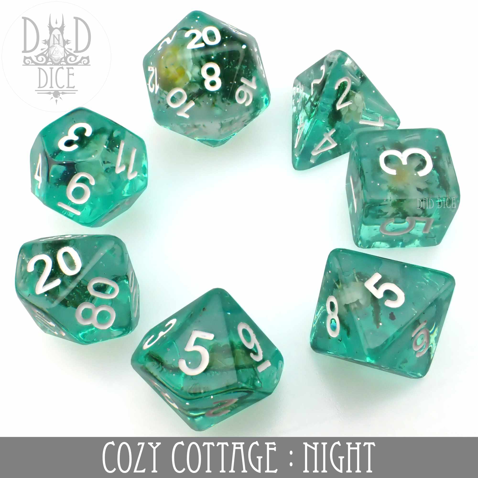 Cozy Cottage Night Dice Set - Bards & Cards