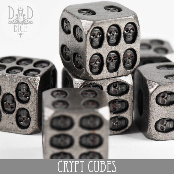 Crypt Cubes 6D6 Metal Dice Set - Bards & Cards