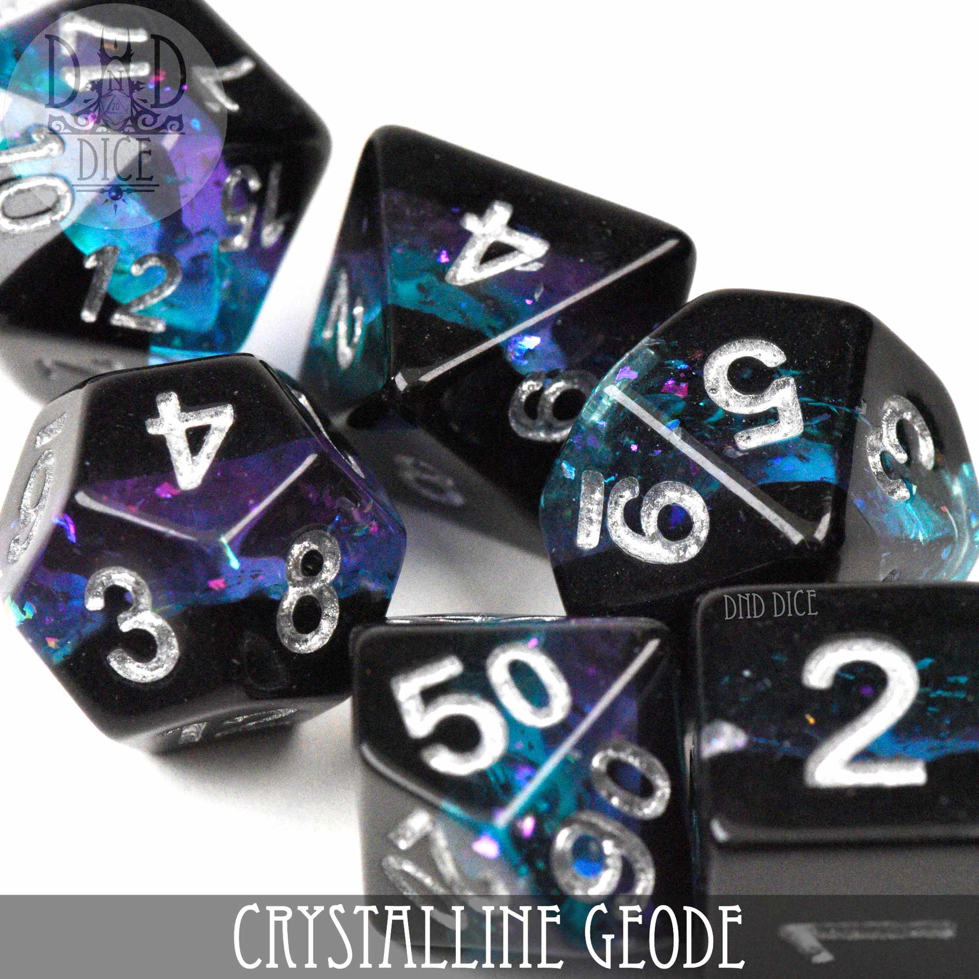 Crystalline Geode Dice Set - Bards & Cards