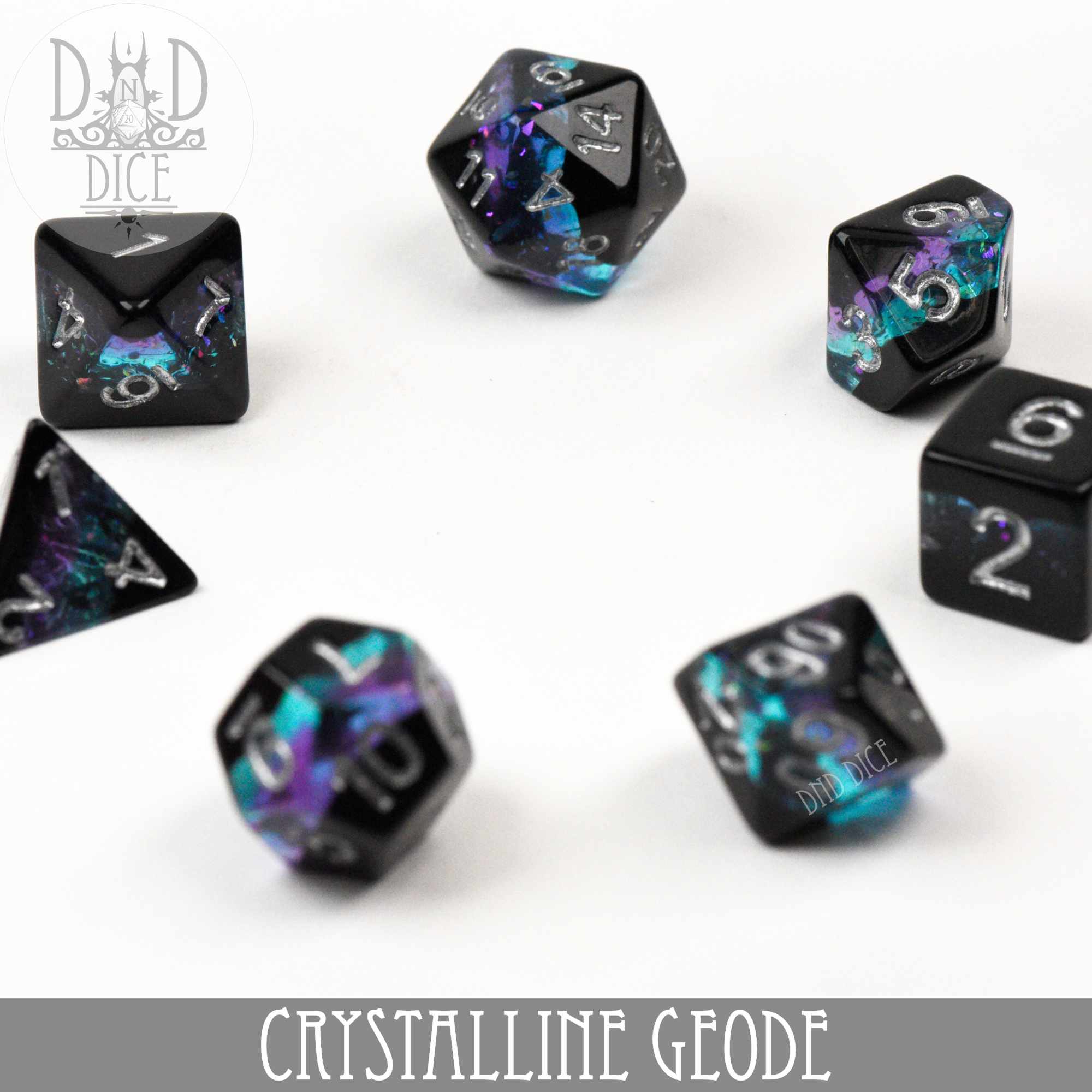 Crystalline Geode Dice Set - Bards & Cards