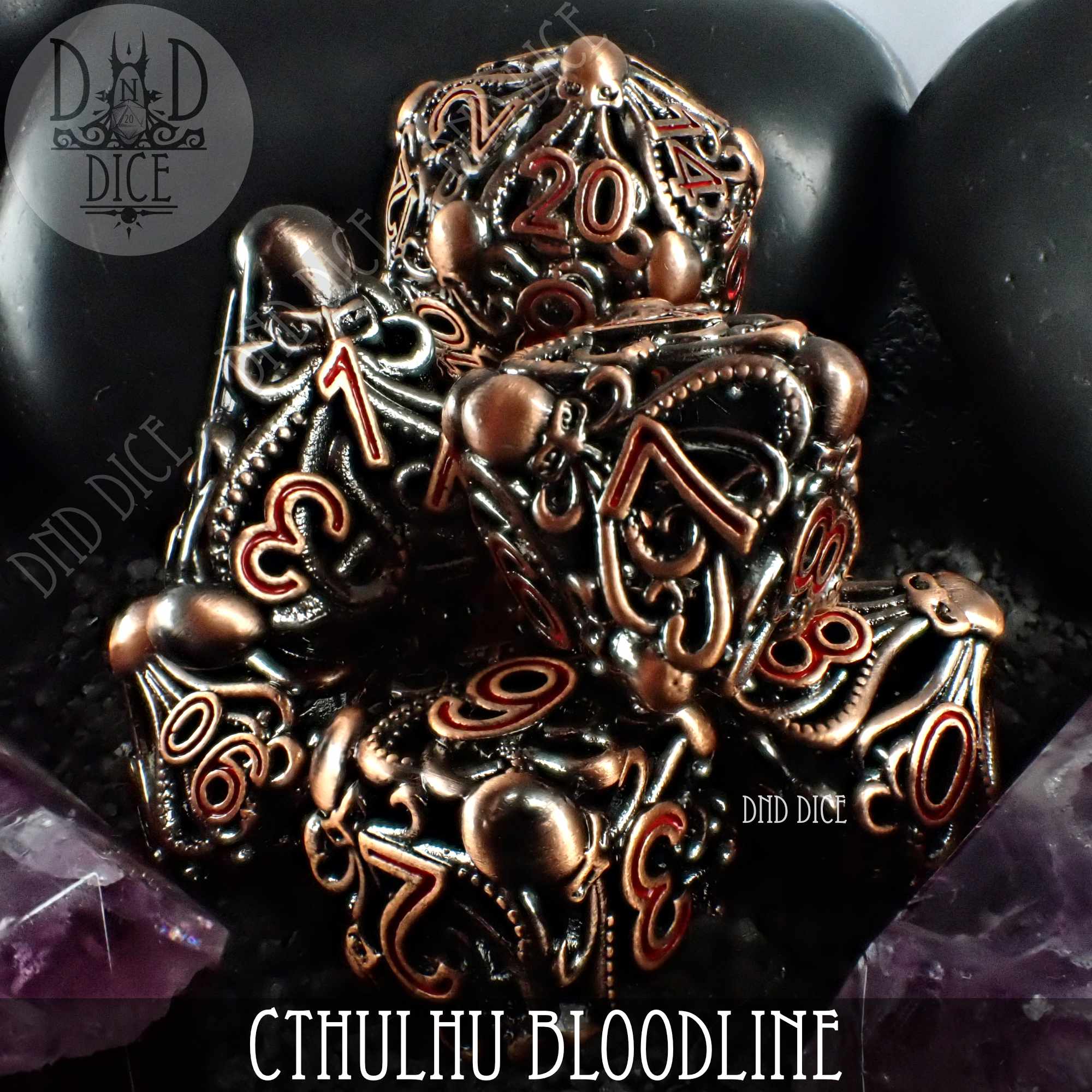 Cthulhu Bloodline Metal Dice Set (Gift Box) - Bards & Cards