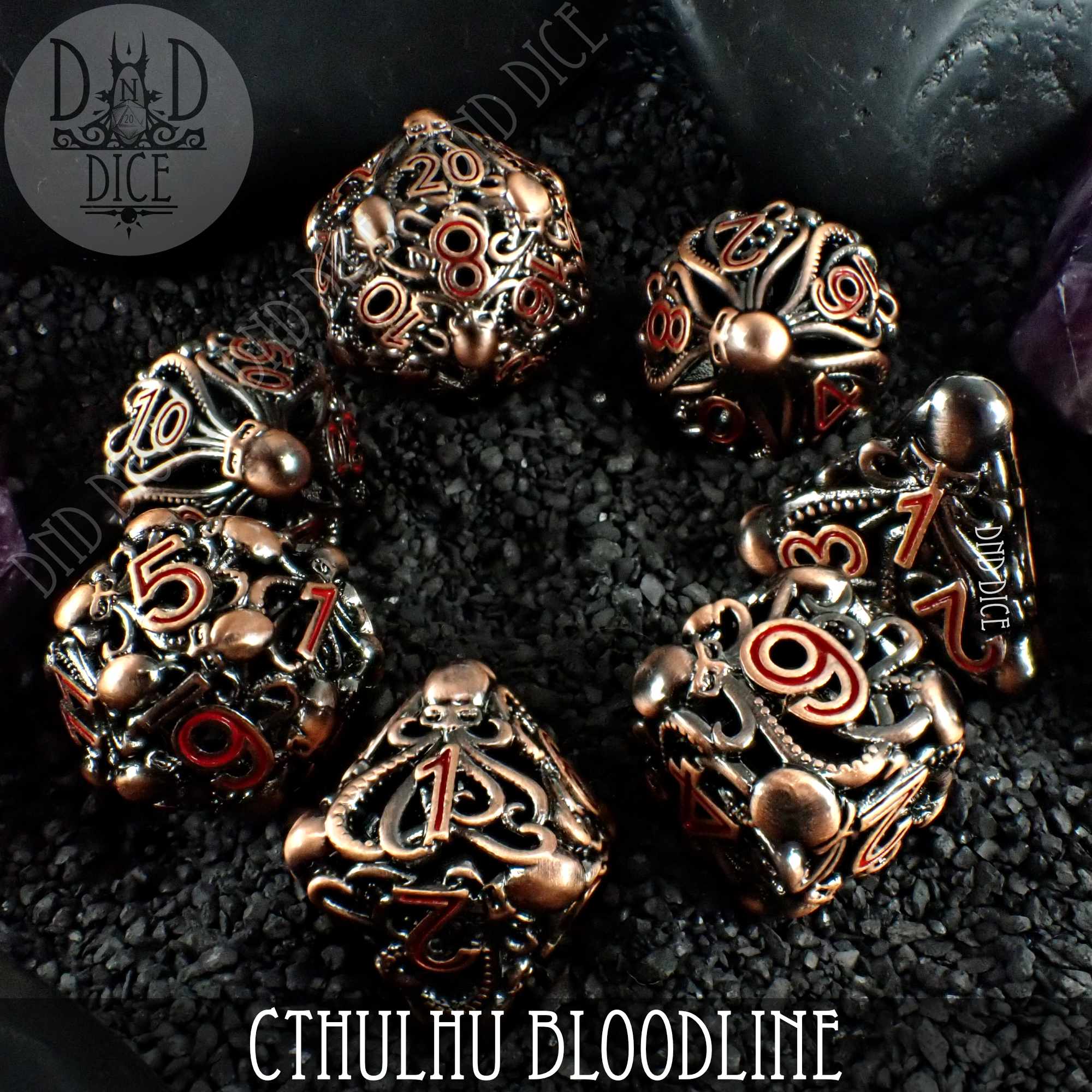 Cthulhu Bloodline Metal Dice Set (Gift Box) - Bards & Cards