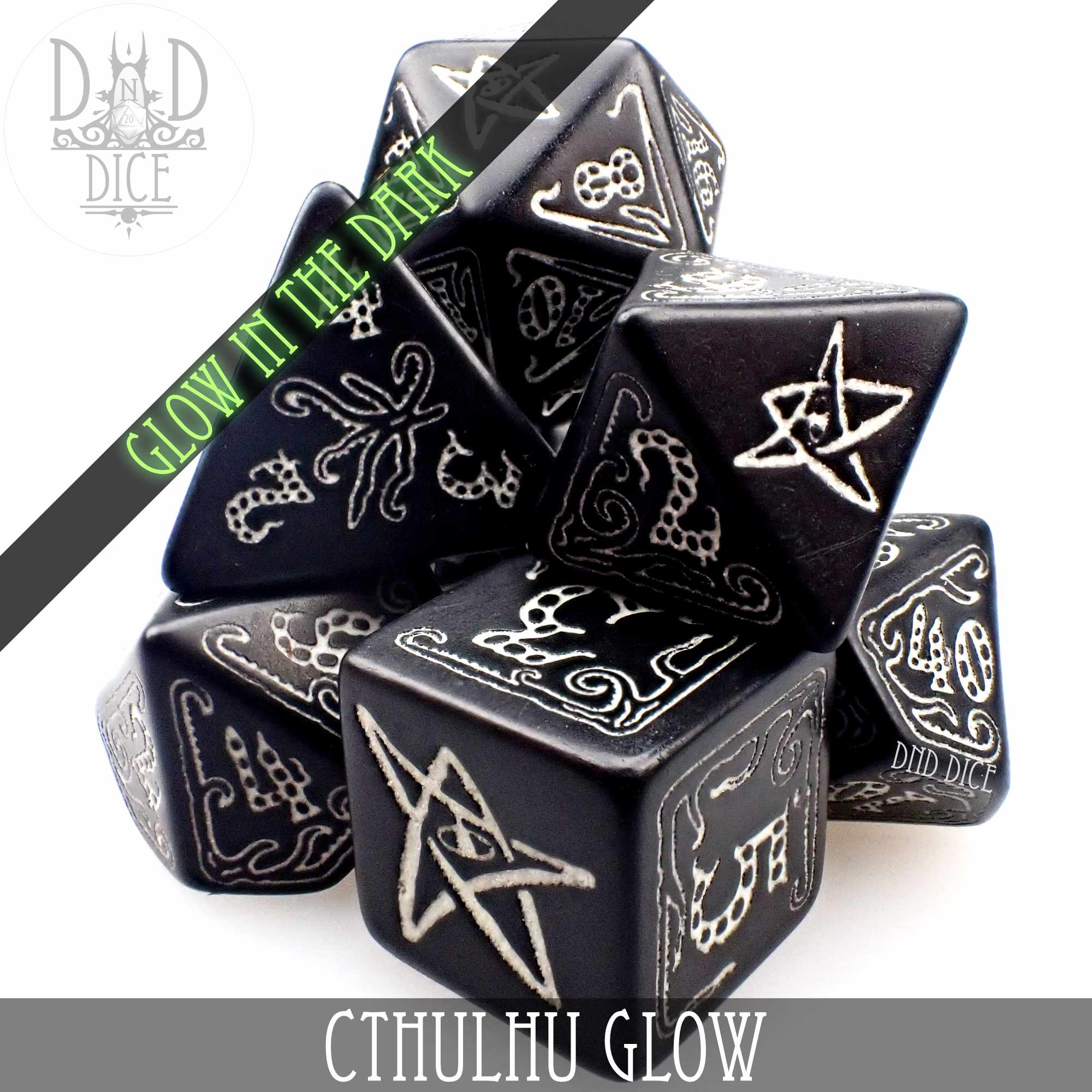 Call of Cthulhu Glow in the Dark Dice Set - Bards & Cards