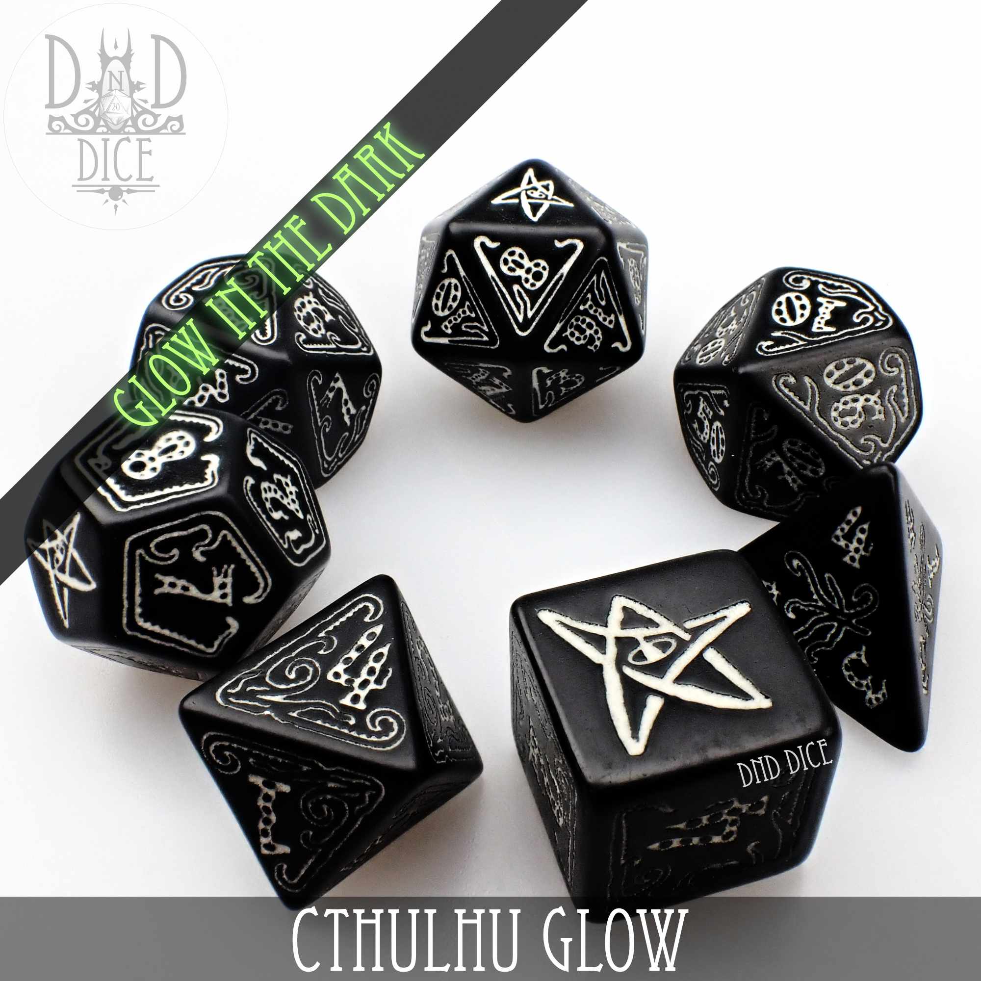 Call of Cthulhu Glow in the Dark Dice Set - Bards & Cards