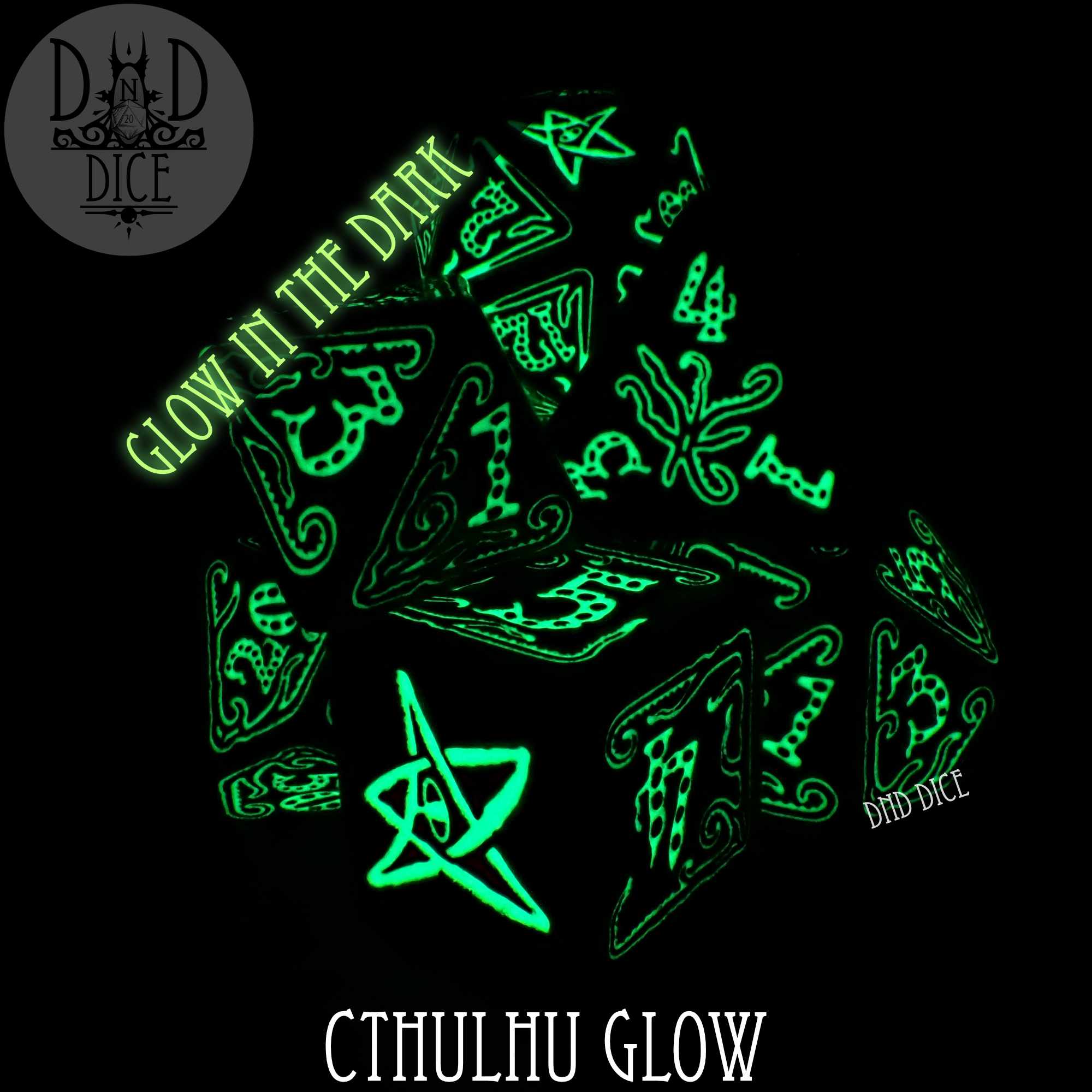 Call of Cthulhu Glow in the Dark Dice Set - Bards & Cards