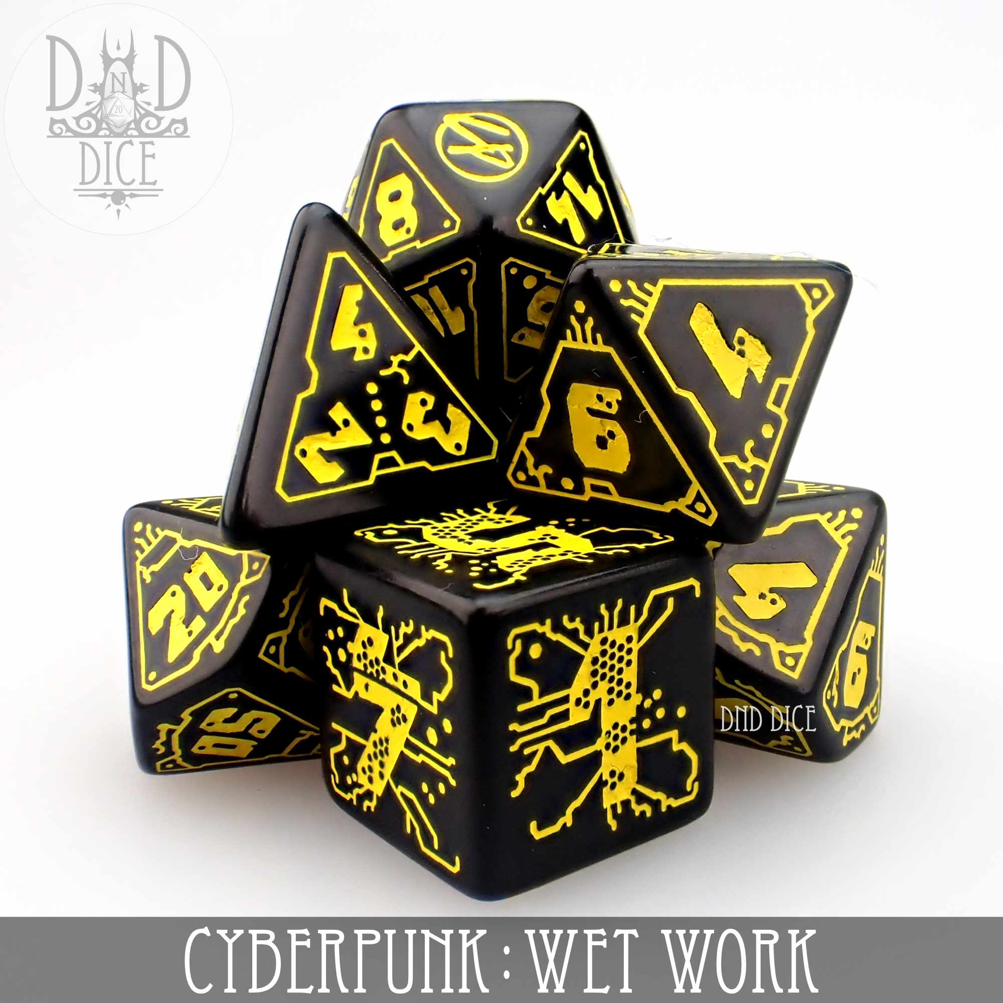 Cyberpunk Wet Work Dice Set - Bards & Cards