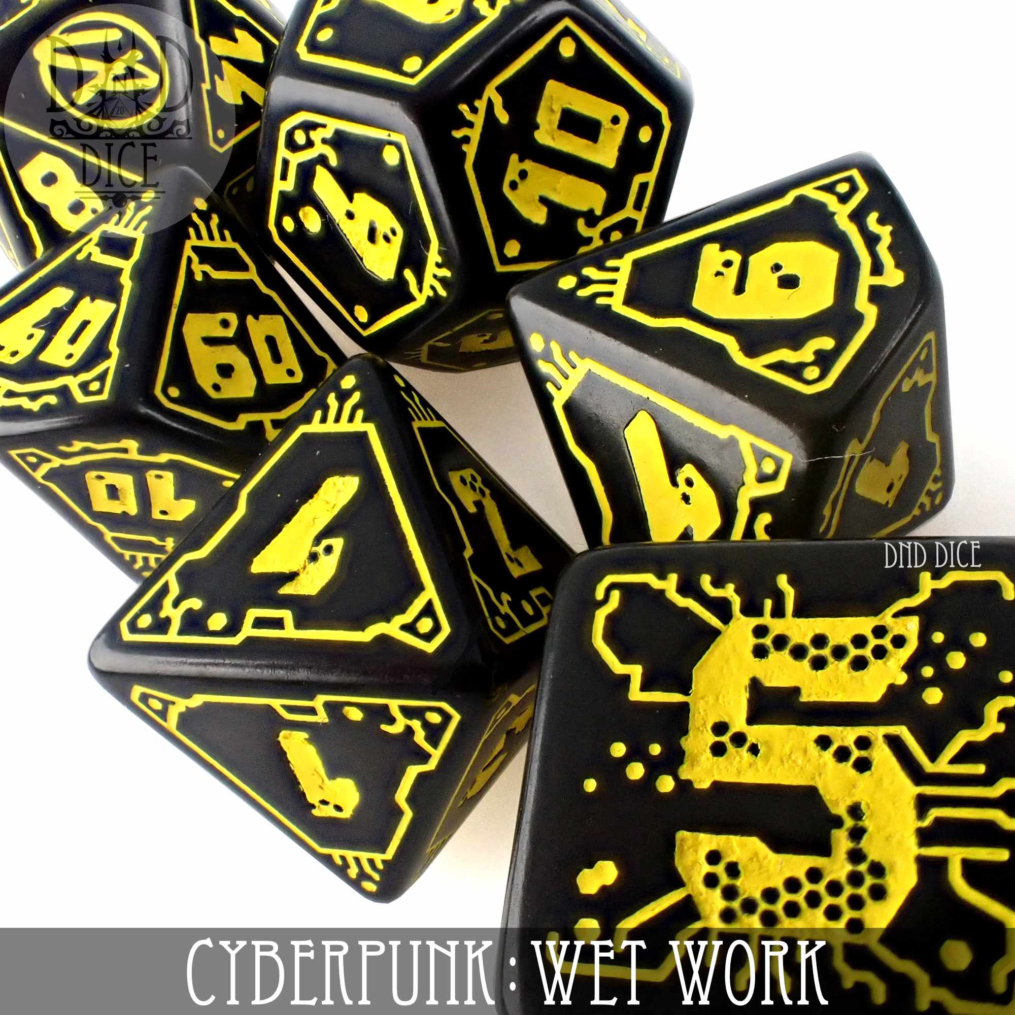 Cyberpunk Wet Work Dice Set - Bards & Cards