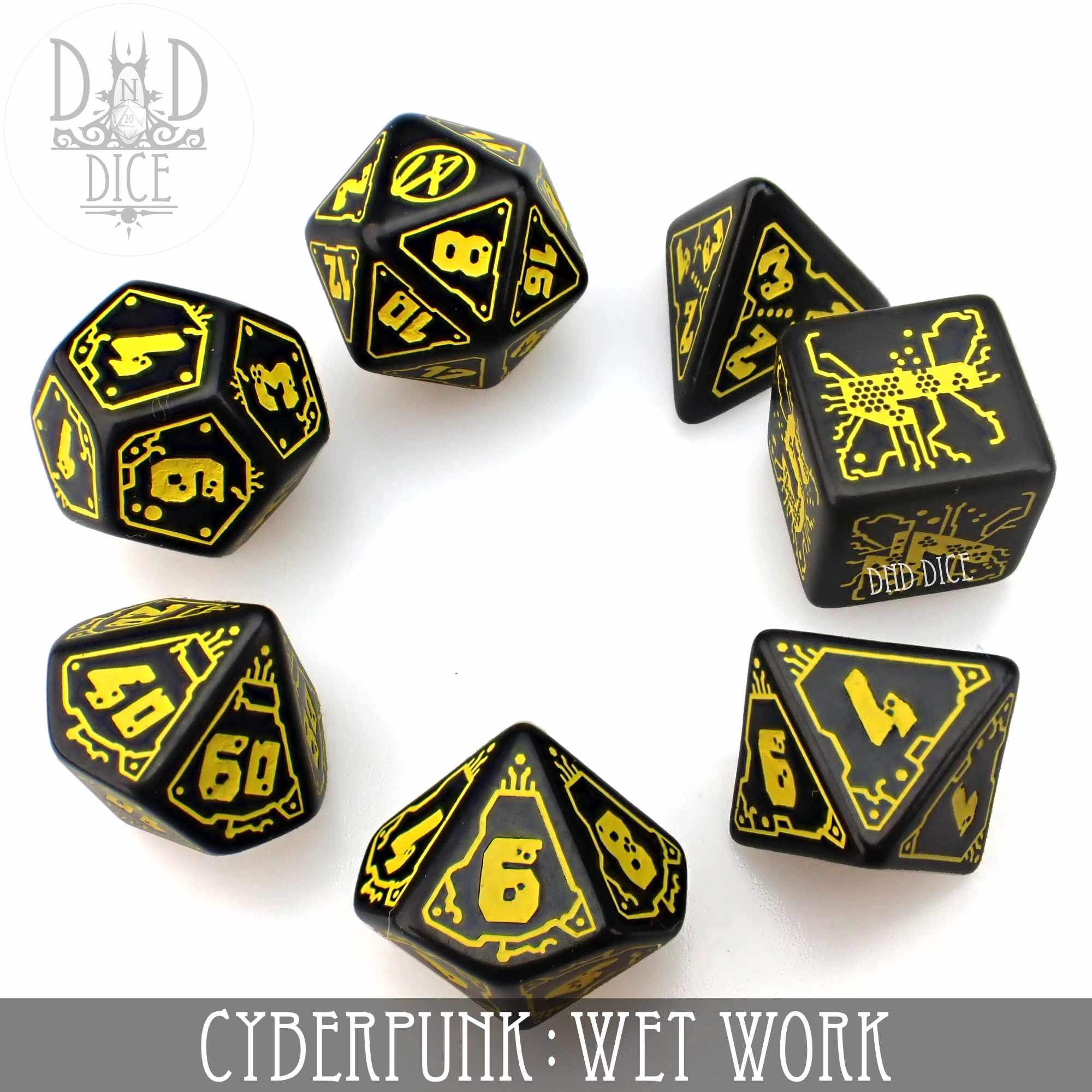 Cyberpunk Wet Work Dice Set - Bards & Cards