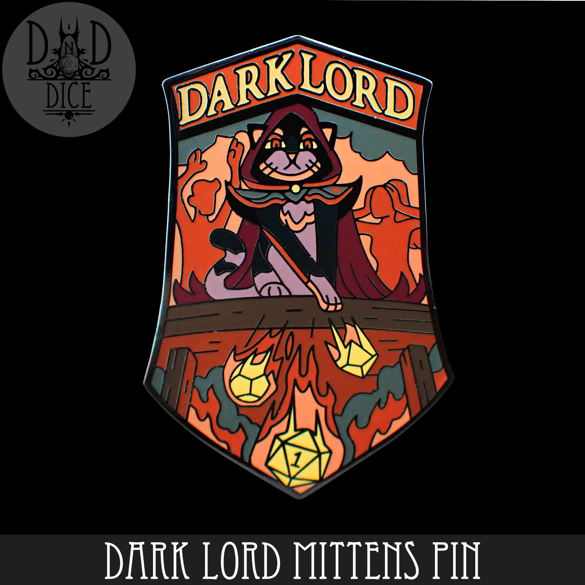 Dark Lord Mittens Enamel Pin - Bards & Cards