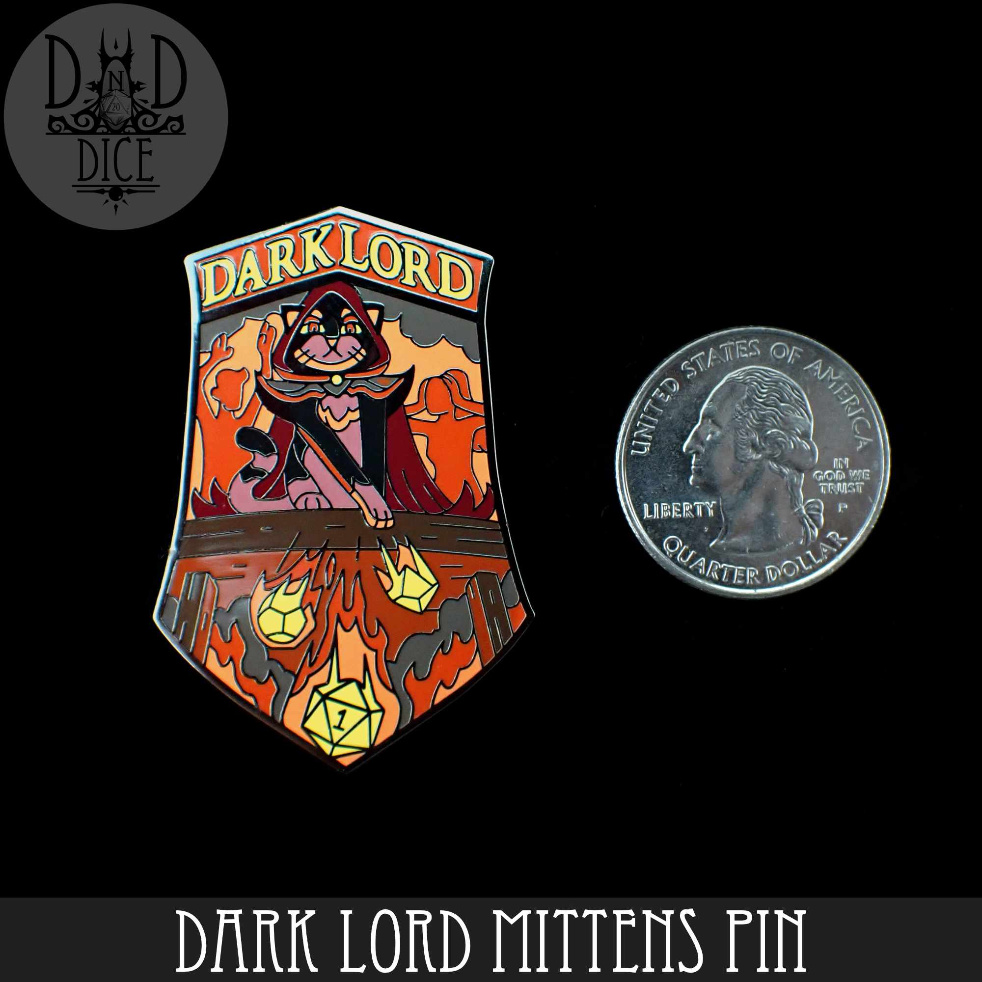 Dark Lord Mittens Enamel Pin - Bards & Cards