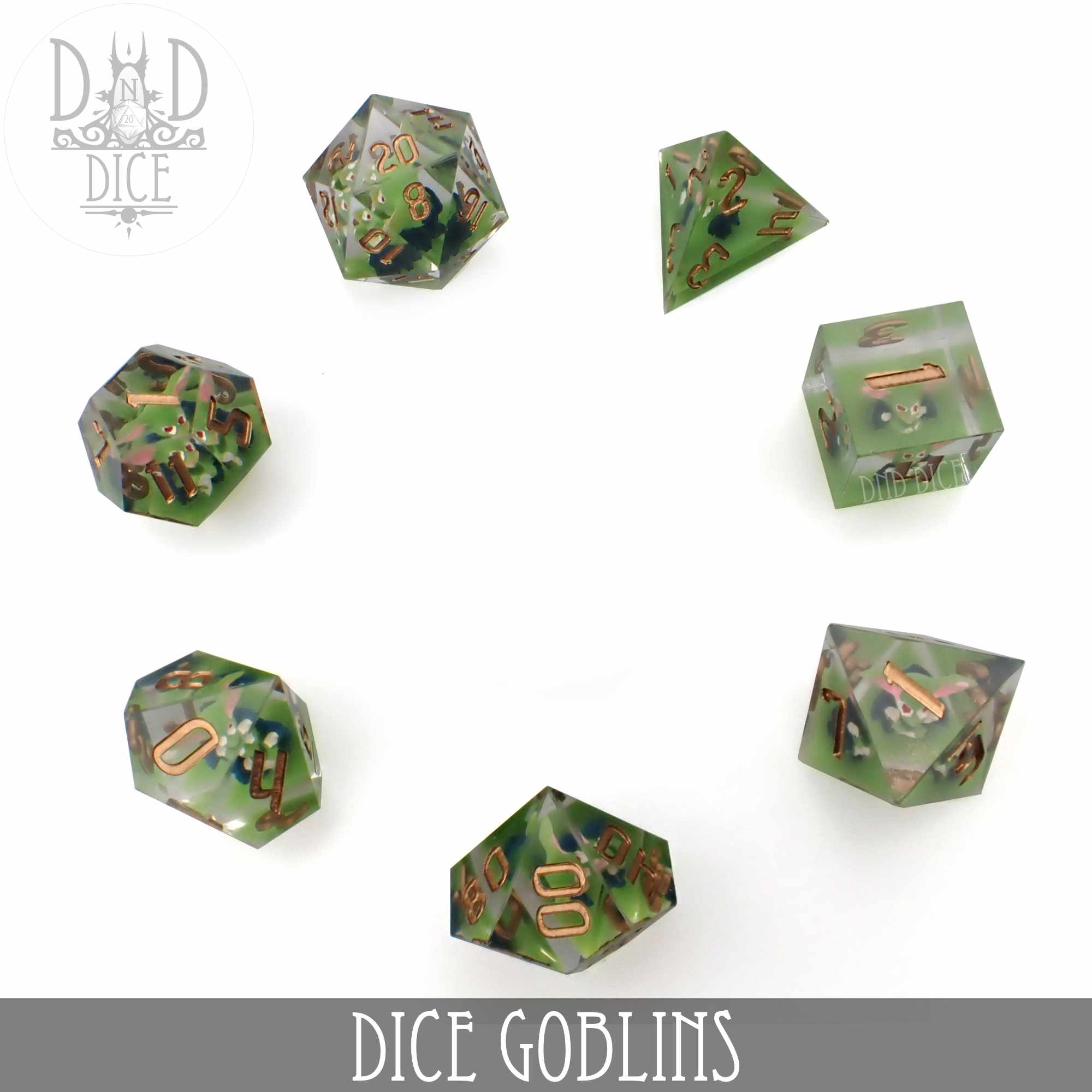 Tiny Goblins Handmade Dice Set - Bards & Cards