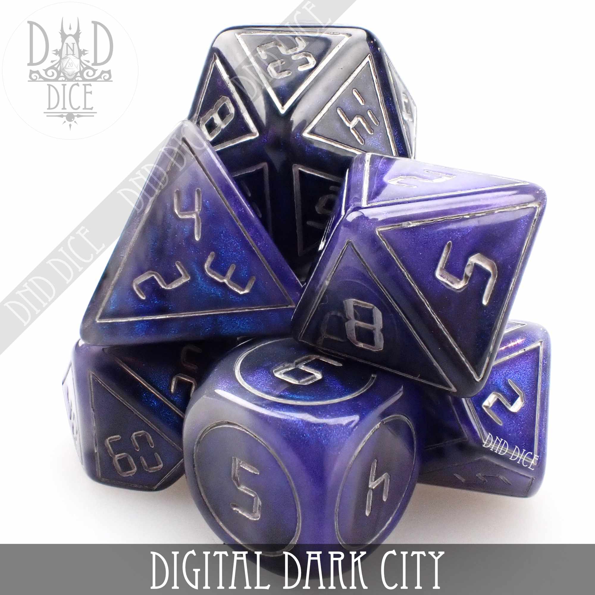 Digital Dark City Dice Set - Bards & Cards