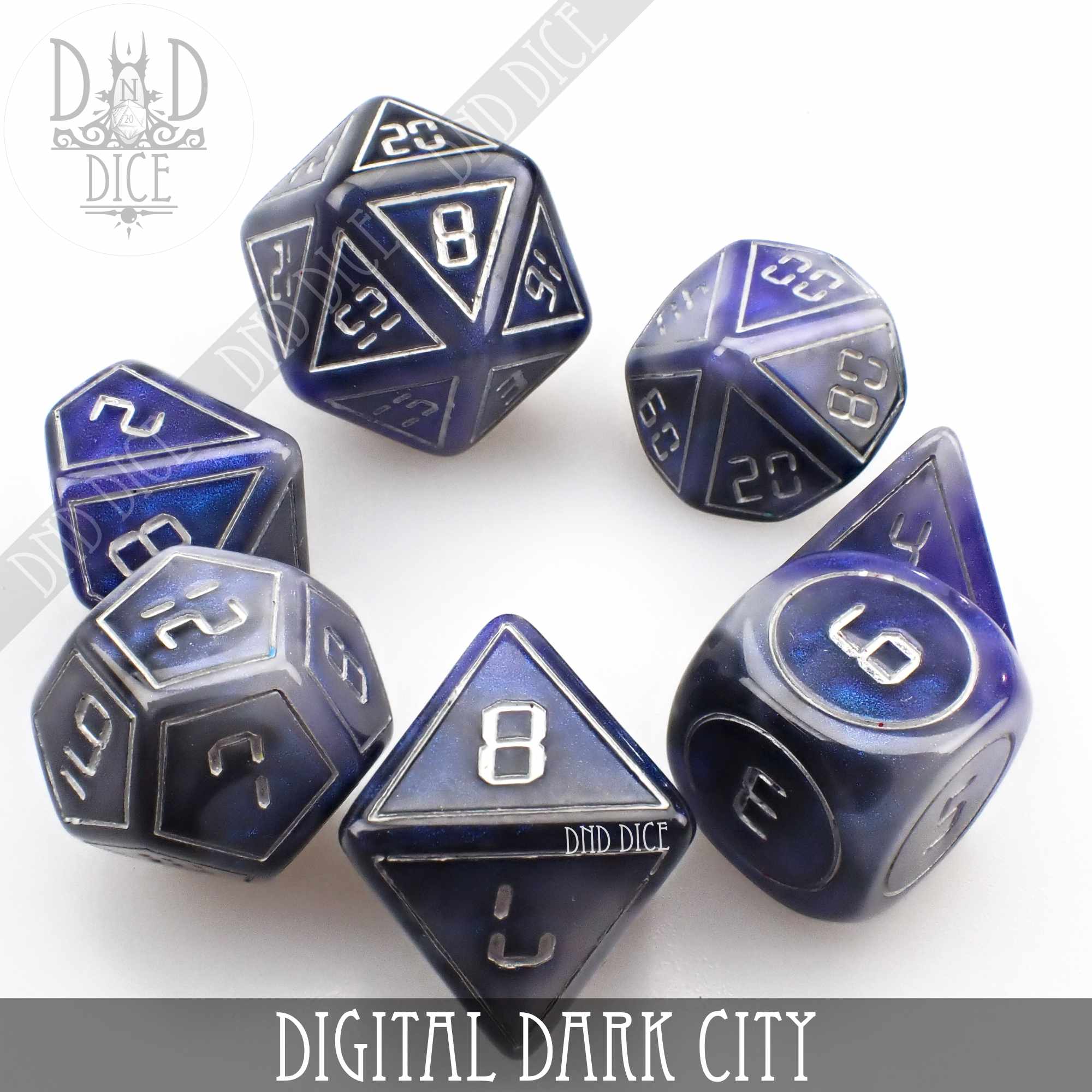 Digital Dark City Dice Set - Bards & Cards