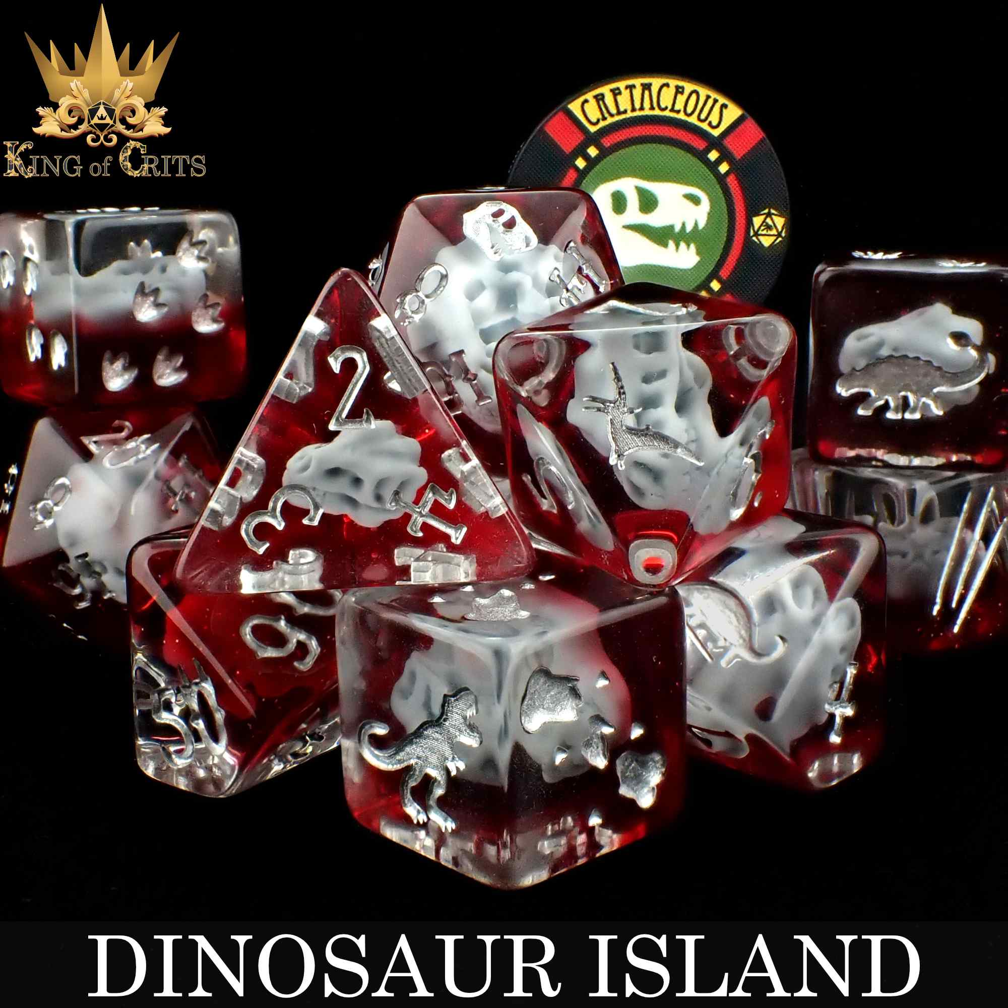 Dinosaur Island 11 Dice Set - Bards & Cards