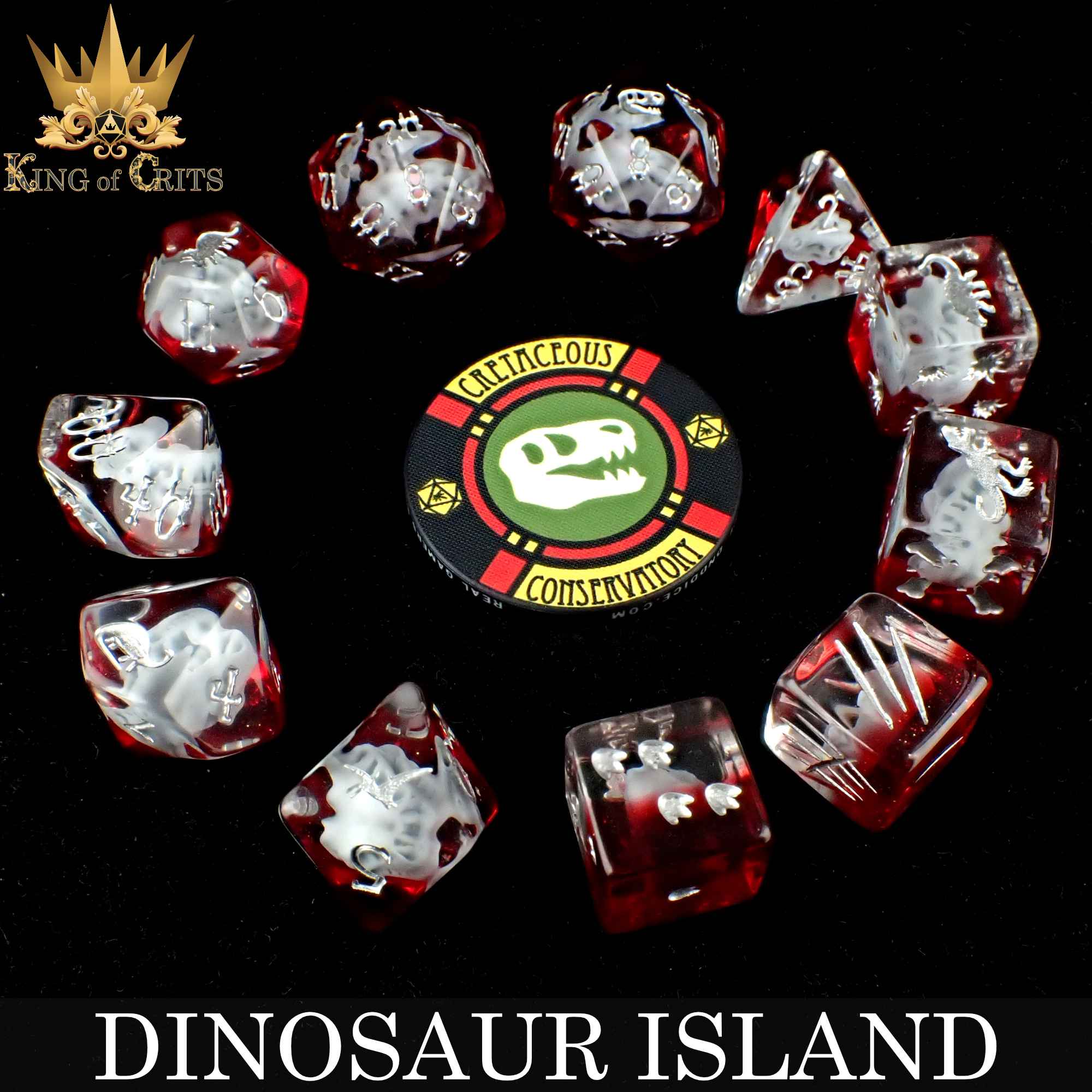 Dinosaur Island 11 Dice Set - Bards & Cards