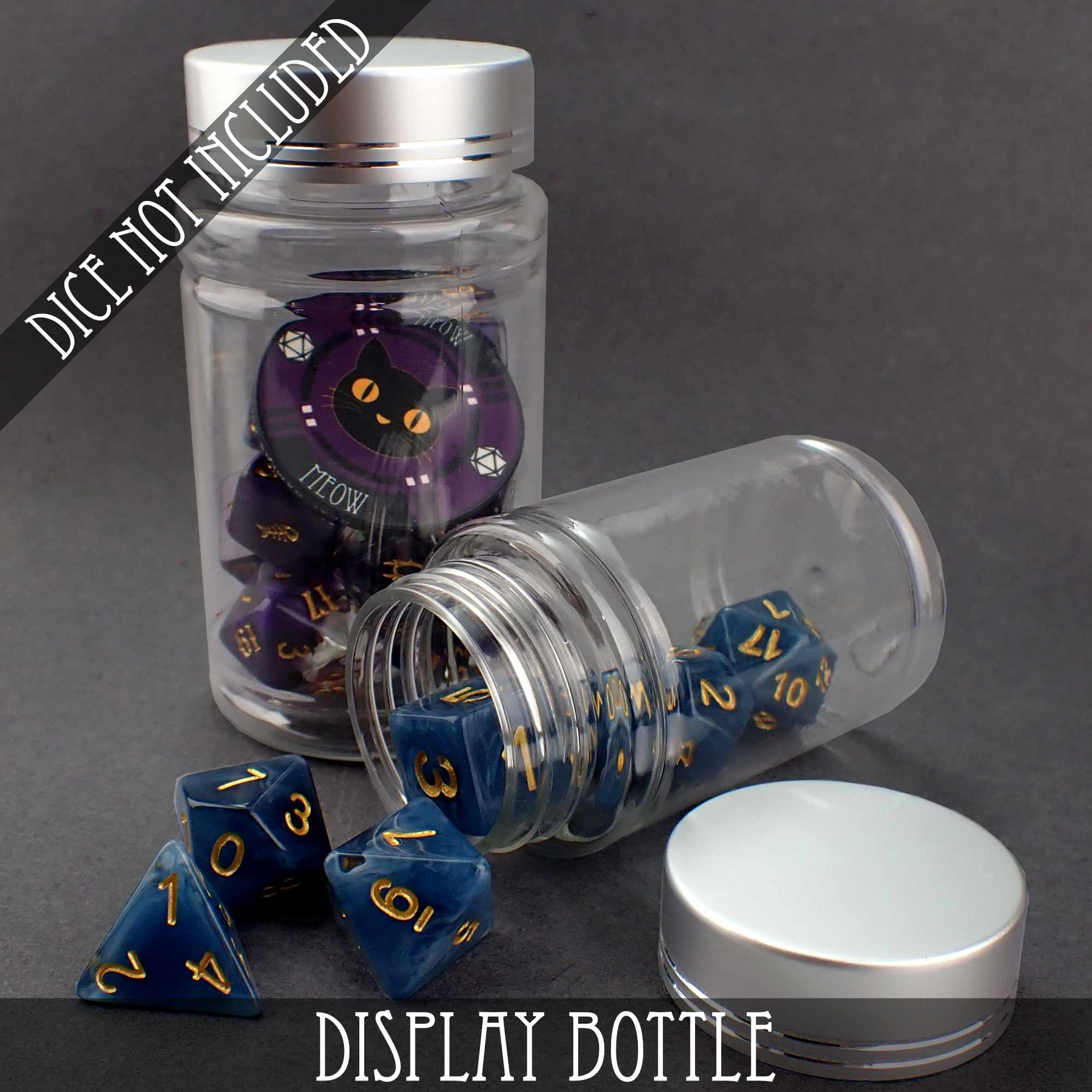 Display Bottle - 7 & 11 Dice Sets - Bards & Cards